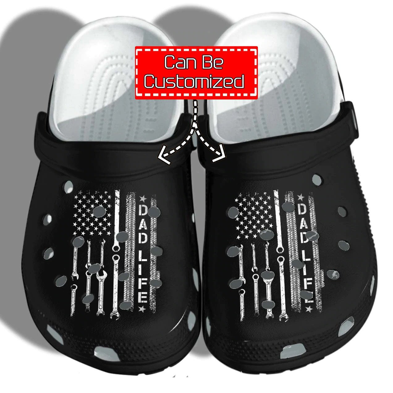 Personalized Mechanic Flag Fathers Day Gift For Father clog Shoes Fathers Custom