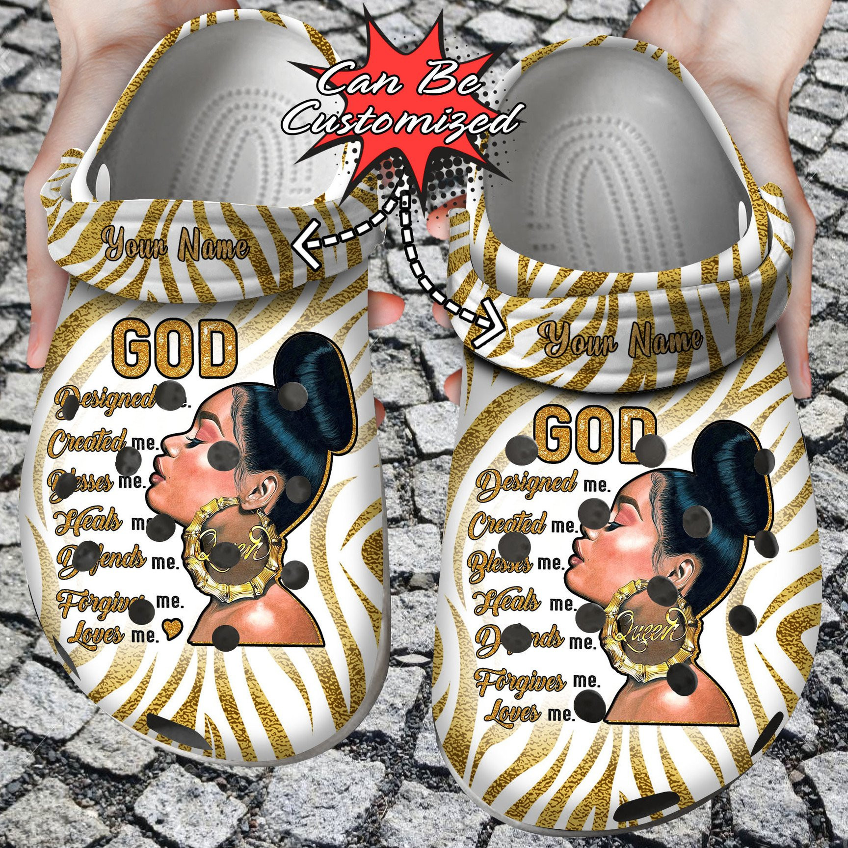 Personalized Melanin Afro Queen clog Shoes Custom