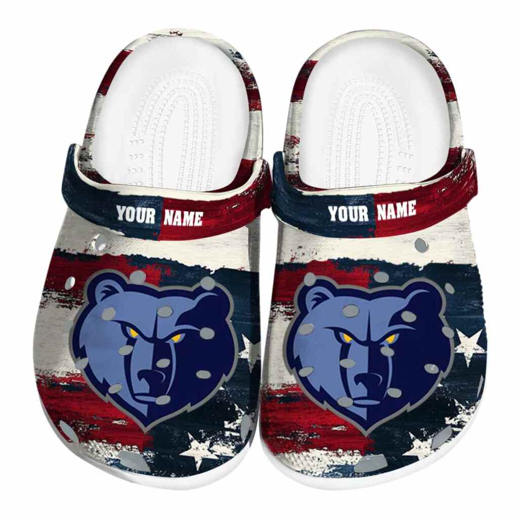 Personalized Memphis Grizzlies Patriotic Stripes ClogTVC1801708