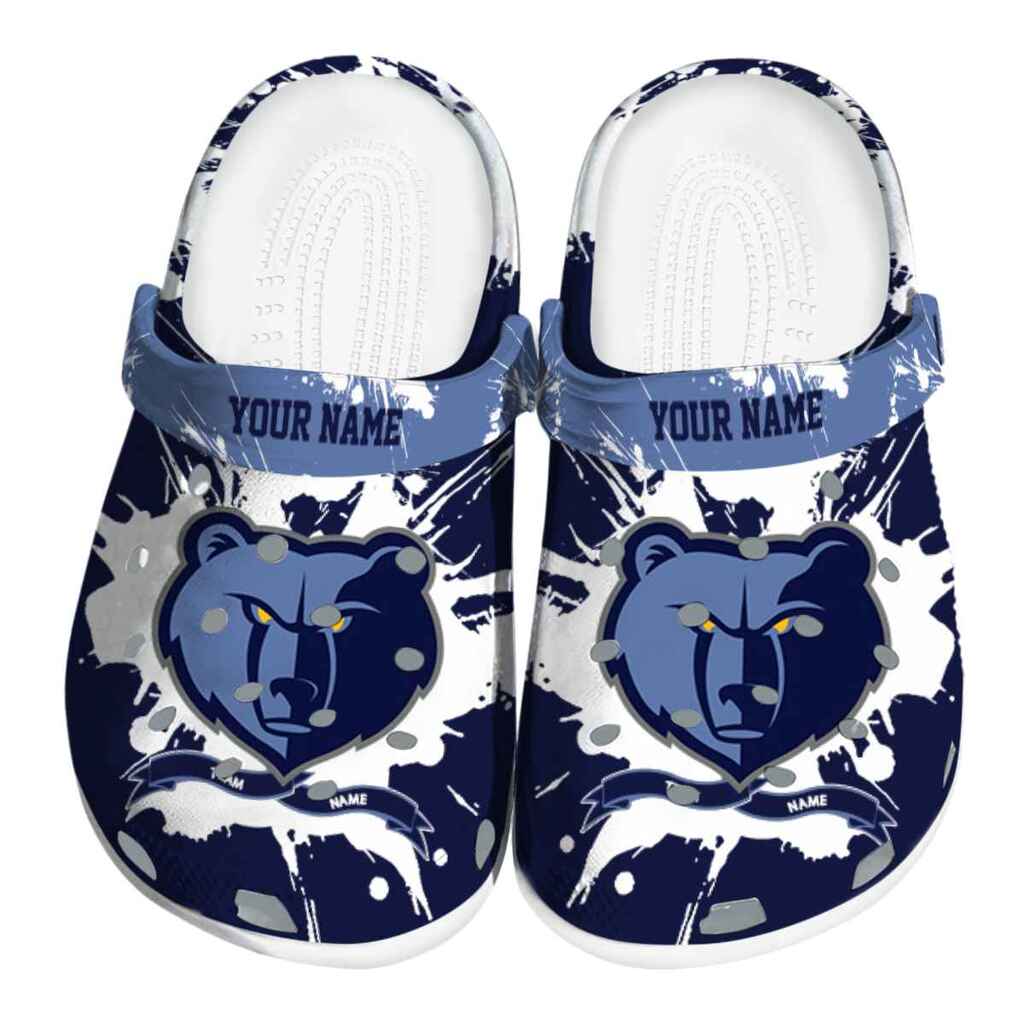 Personalized Memphis Grizzlies Splatter Pattern ClogTVC1801708