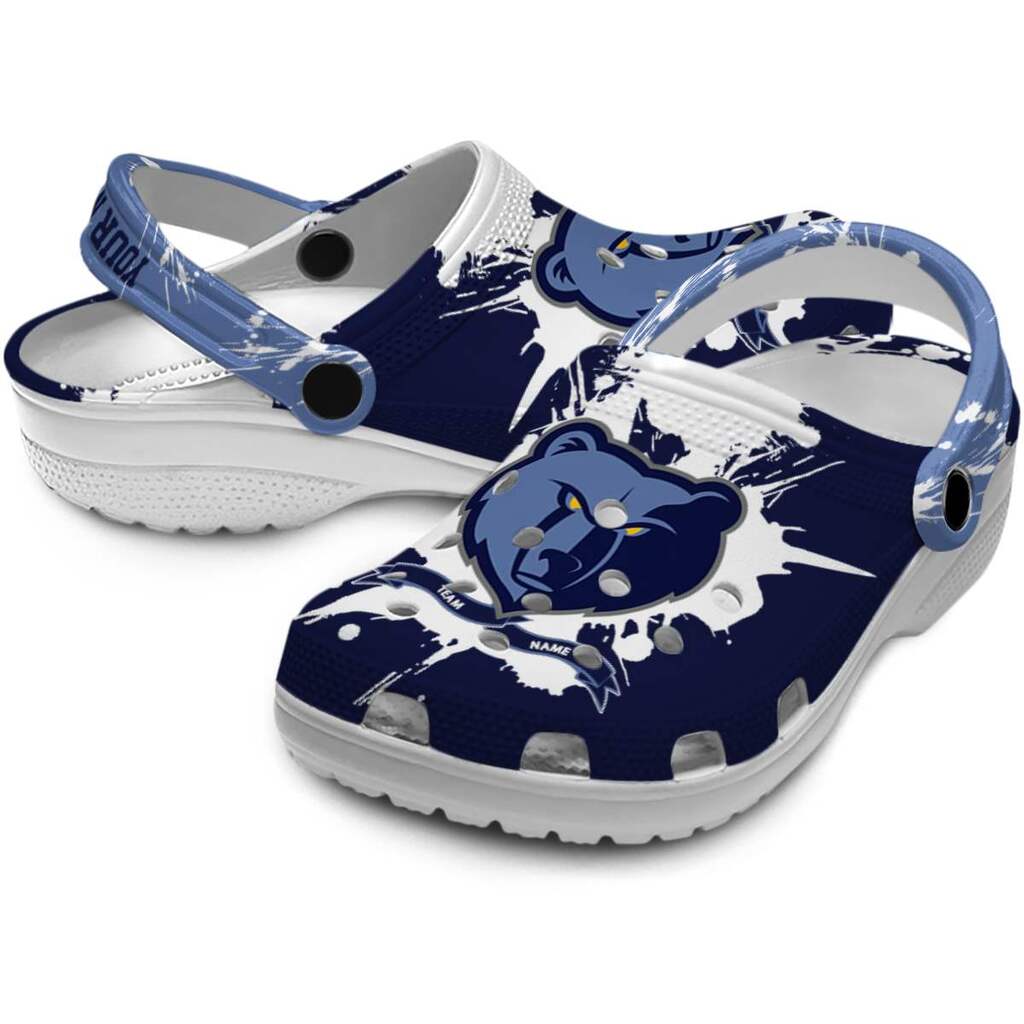 Personalized Memphis Grizzlies Splatter Pattern ClogTVC1801708 - Image 3