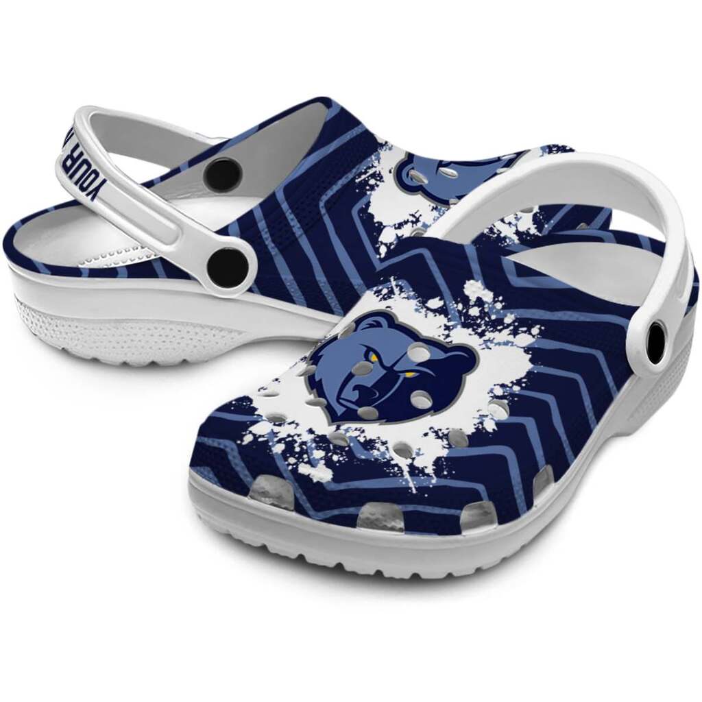 Personalized Memphis Grizzlies Zigzag Paint Burst ClogTVC1801708 - Image 3
