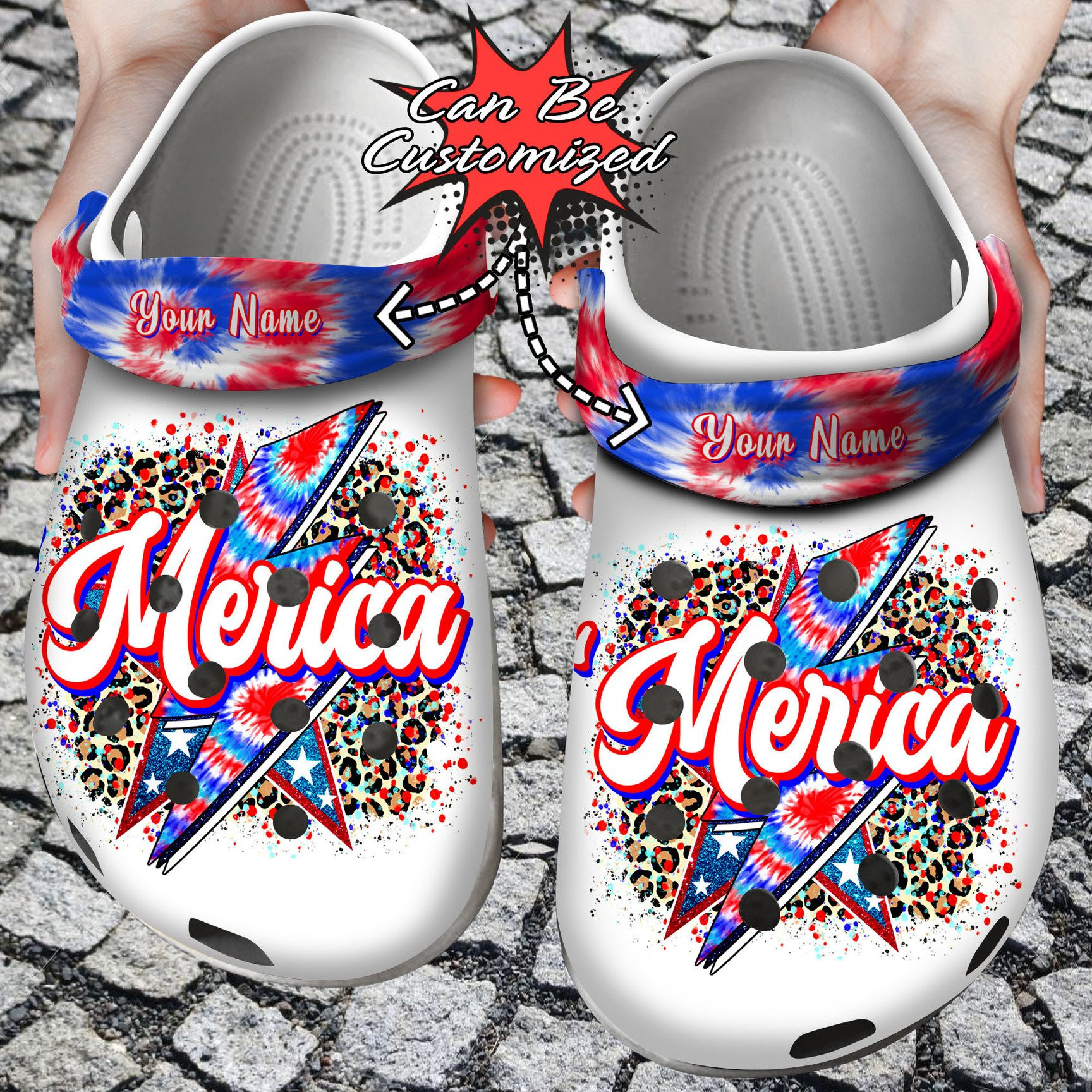 Personalized Merica Patriotic clog Shoes Custom