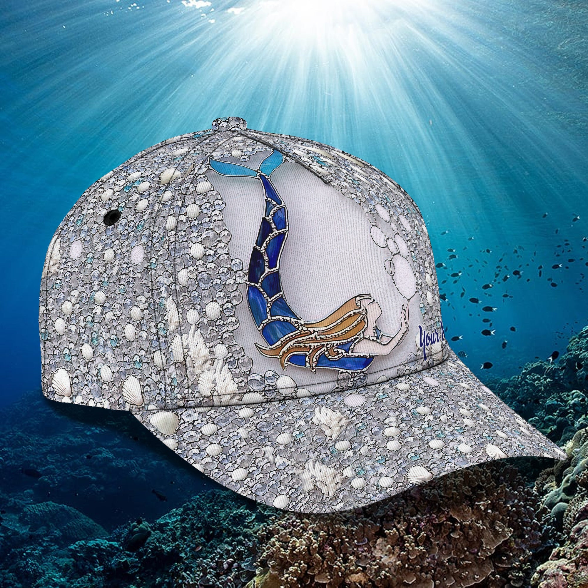 Personalized Mermaid Name Cap - Custom Classic Cap - Hb Trucker Hats Custom Hats Gifts For Men & Women