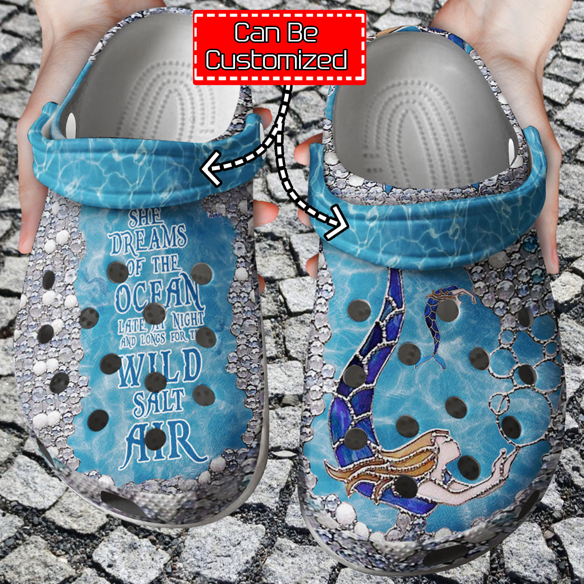 Personalized Mermaid She Dream Of The Ocean clog Shoes