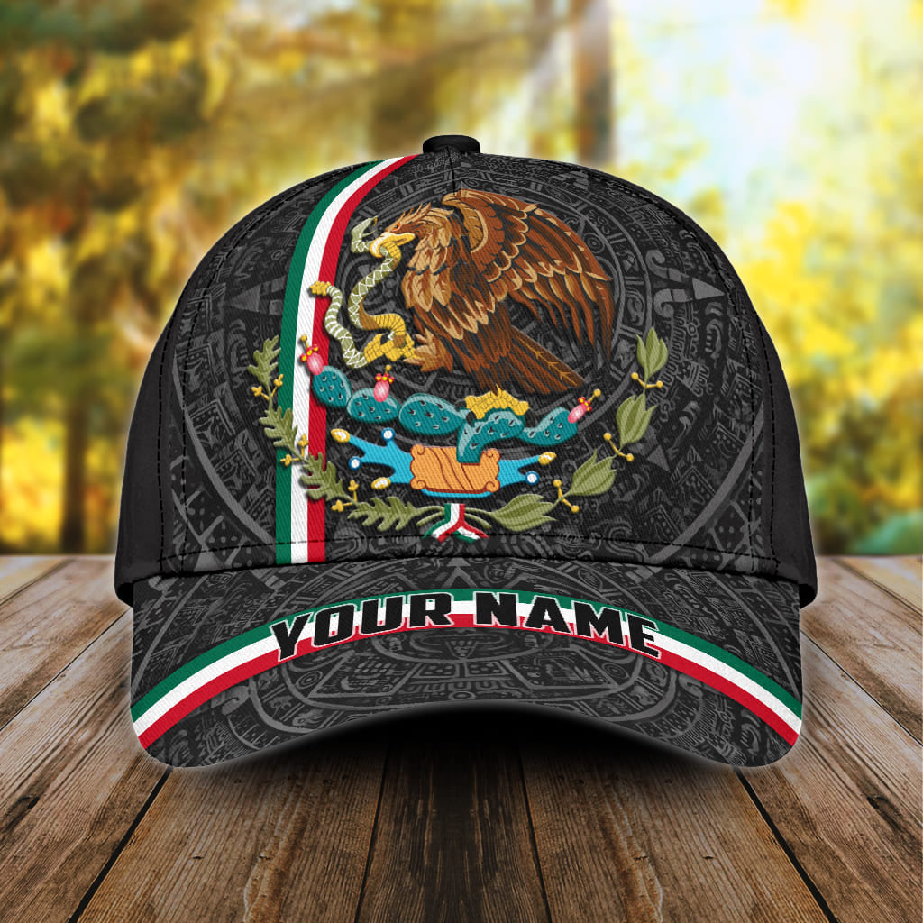 Personalized Mexico 3D Full Print Classic Cap, Aztec Pattern Baseball Hat Cap For Him, Aztec Cap Hat Trucker Hats Custom Hats Gifts For Men & Women