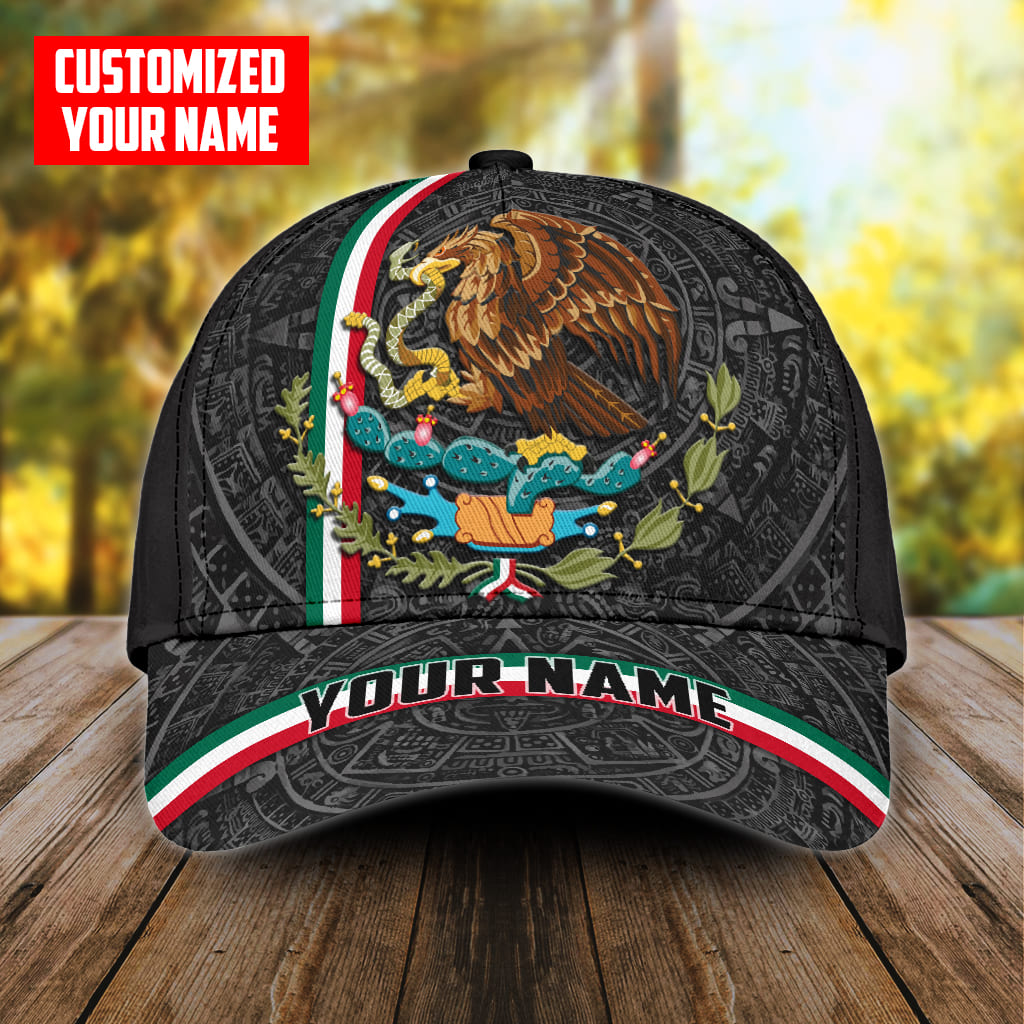 Personalized Mexico 3D Full Print Classic Cap, Aztec Pattern Baseball Hat Cap For Him, Aztec Cap Hat Trucker Hats Custom Hats Gifts For Men & Women