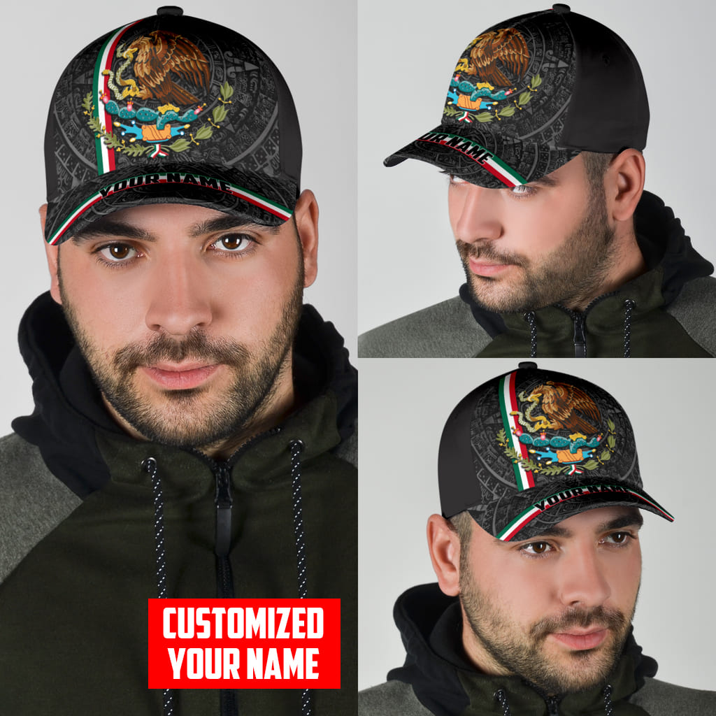 Personalized Mexico 3D Full Print Classic Cap, Aztec Pattern Baseball Hat Cap For Him, Aztec Cap Hat Trucker Hats Custom Hats Gifts For Men & Women