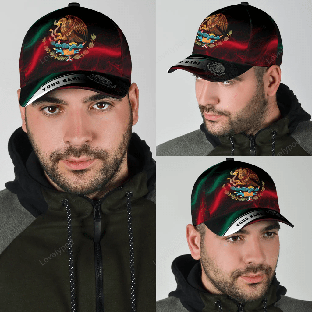 Personalized Mexico Smoke 3D Classic Cap, Baseball Hat For Mexican, Mexico Hat Cap Trucker Hats Custom Hats Gifts For Men & Women