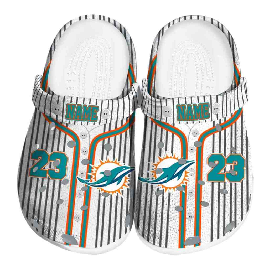 Personalized Miami Dolphins Pinstripe Pattern ClogTVC1801137