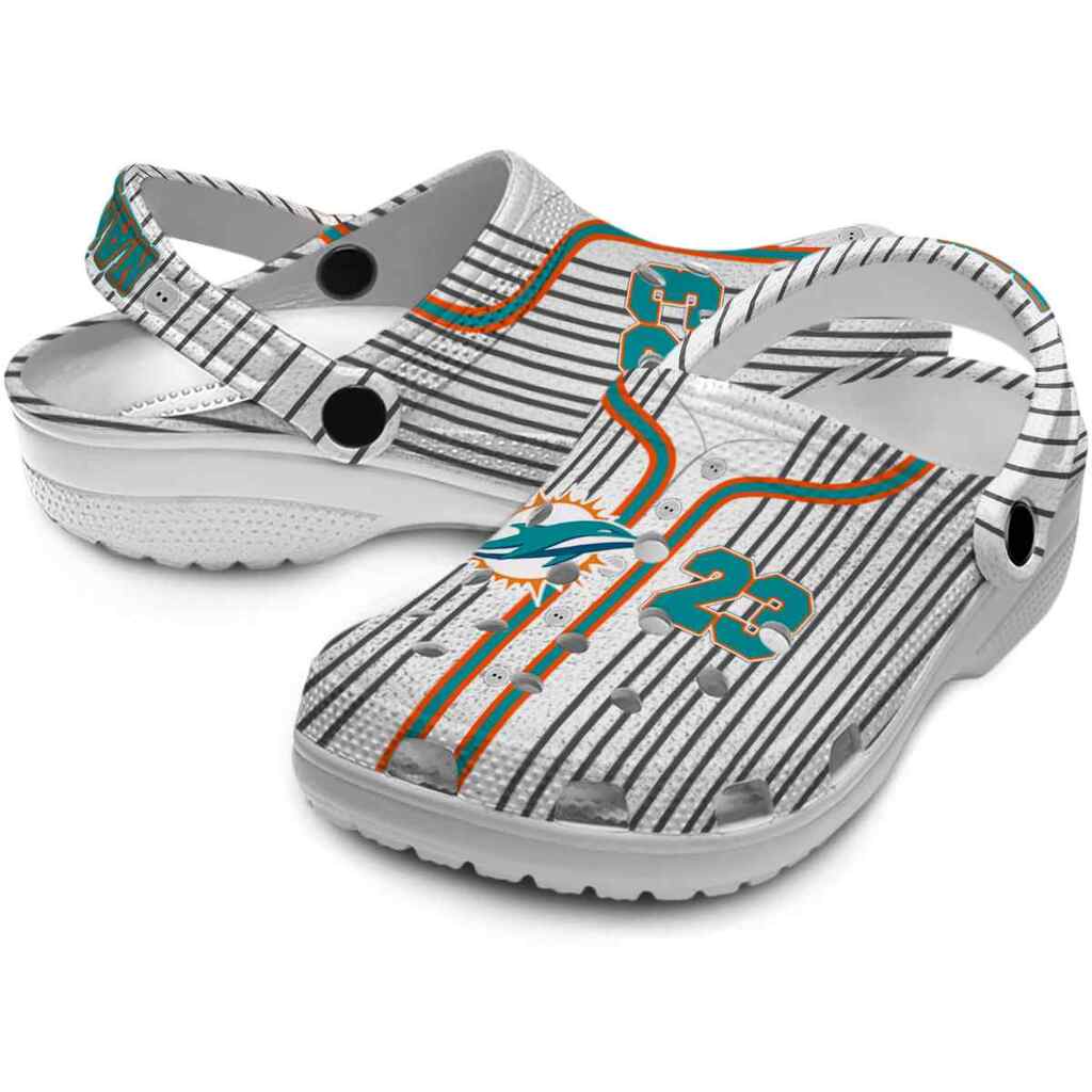 Personalized Miami Dolphins Pinstripe Pattern ClogTVC1801137 - Image 3