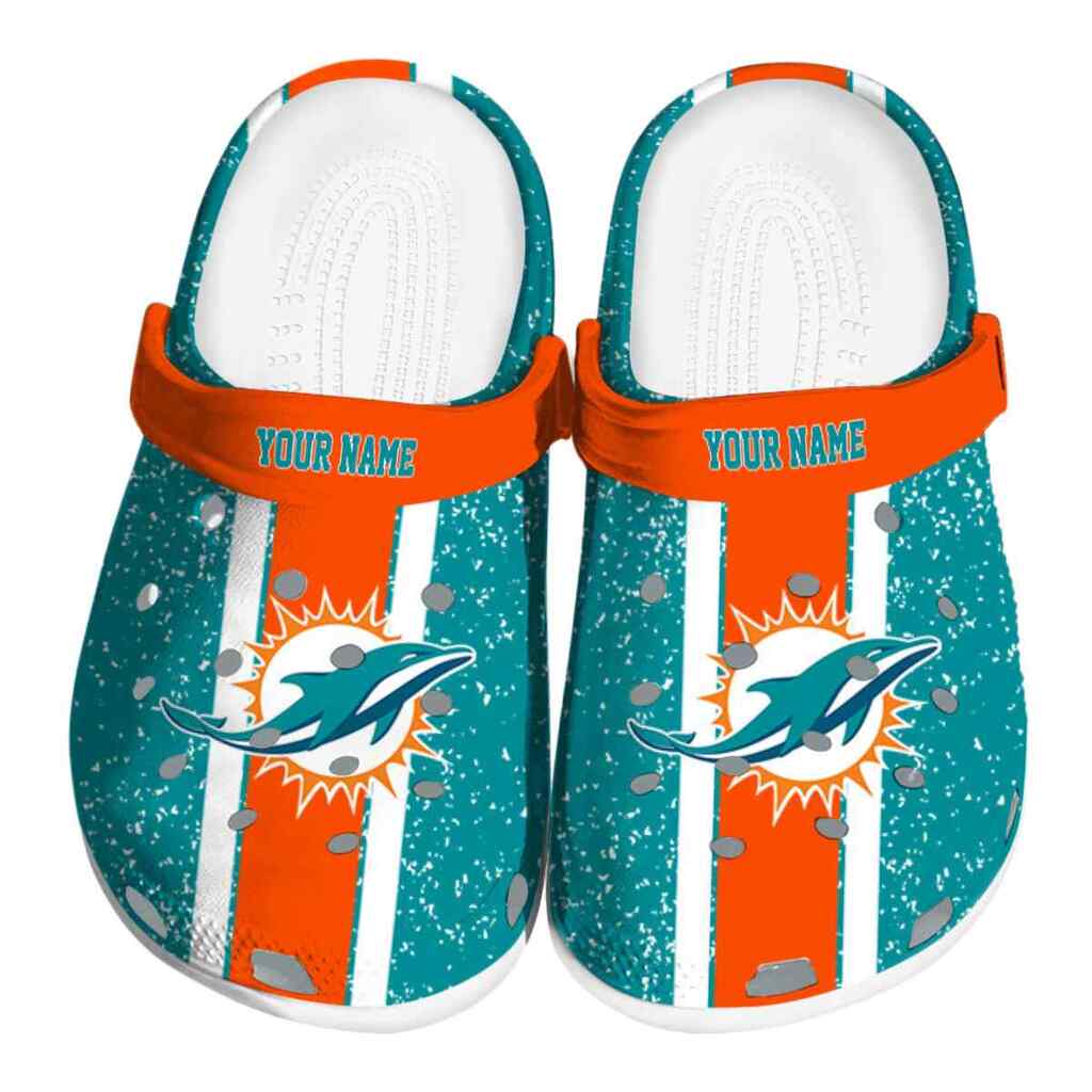 Personalized Miami Dolphins Vertical Stripes ClogTVC1801137