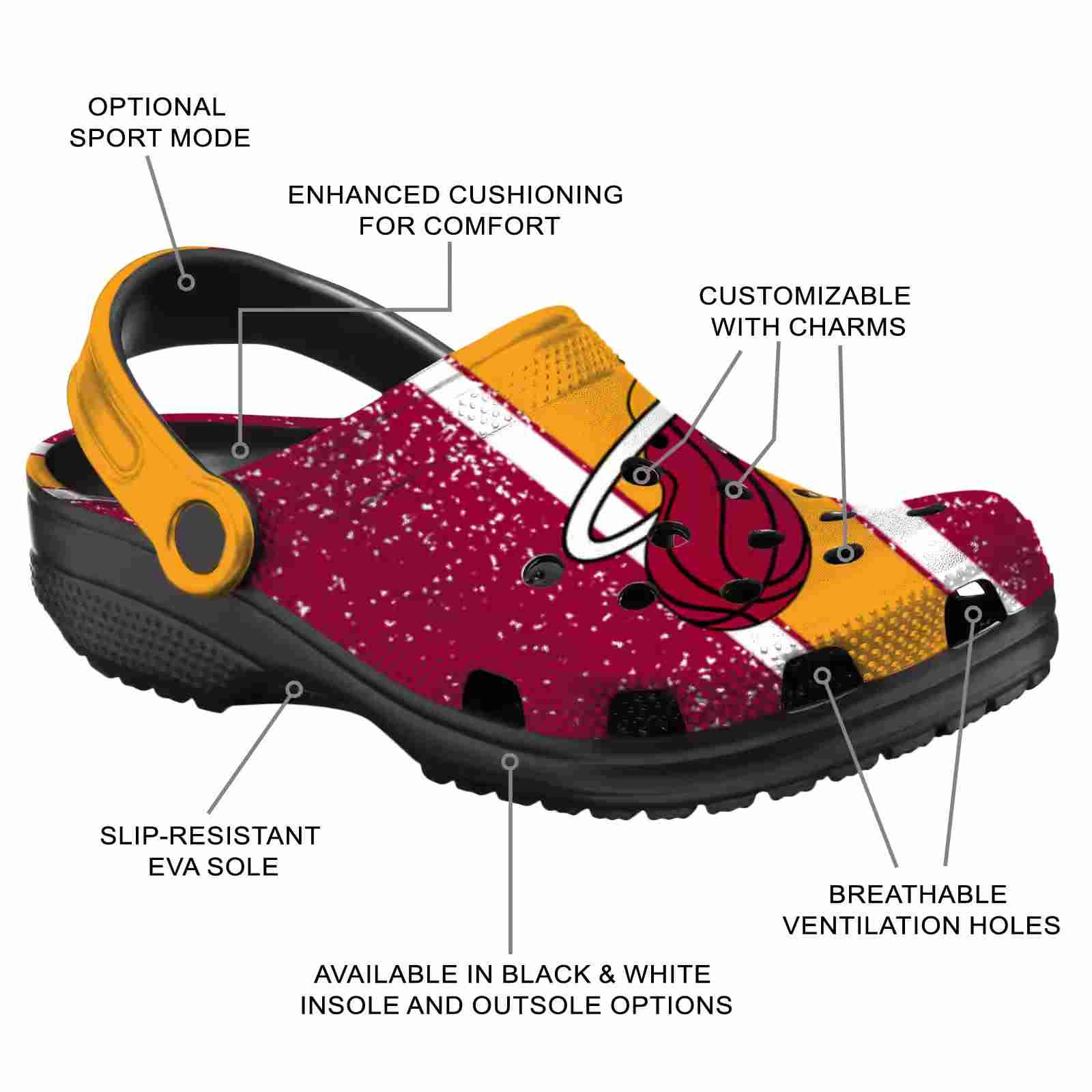 Personalized Miami Heat Vertical Stripes ClogTVC1801709 - Image 5