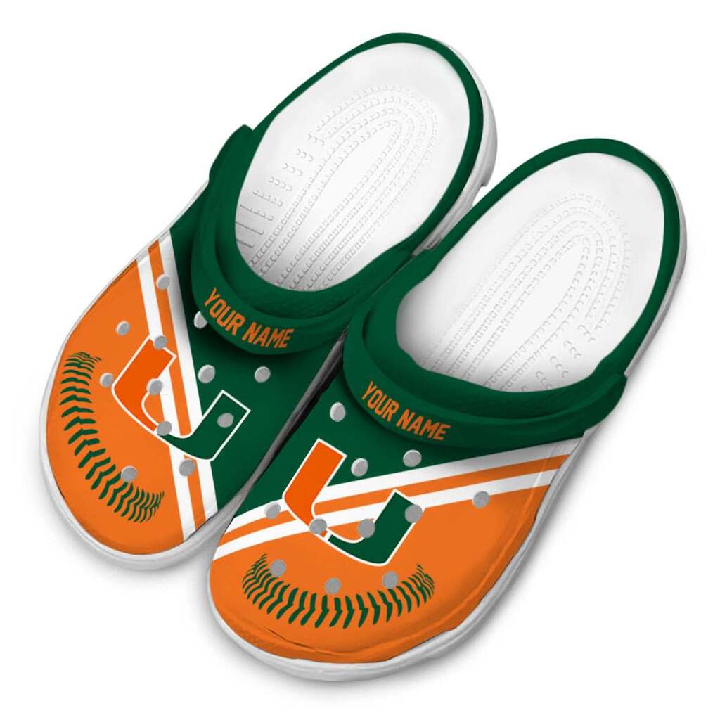 Personalized Miami Hurricanes Baseball Motif ClogTVC180130 - Image 4