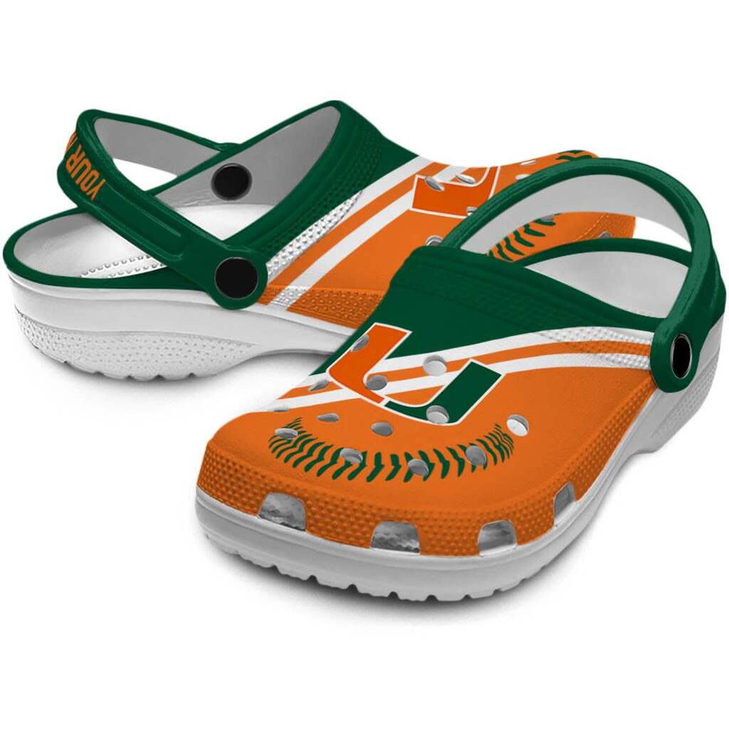Personalized Miami Hurricanes Baseball Motif ClogTVC180130 - Image 3