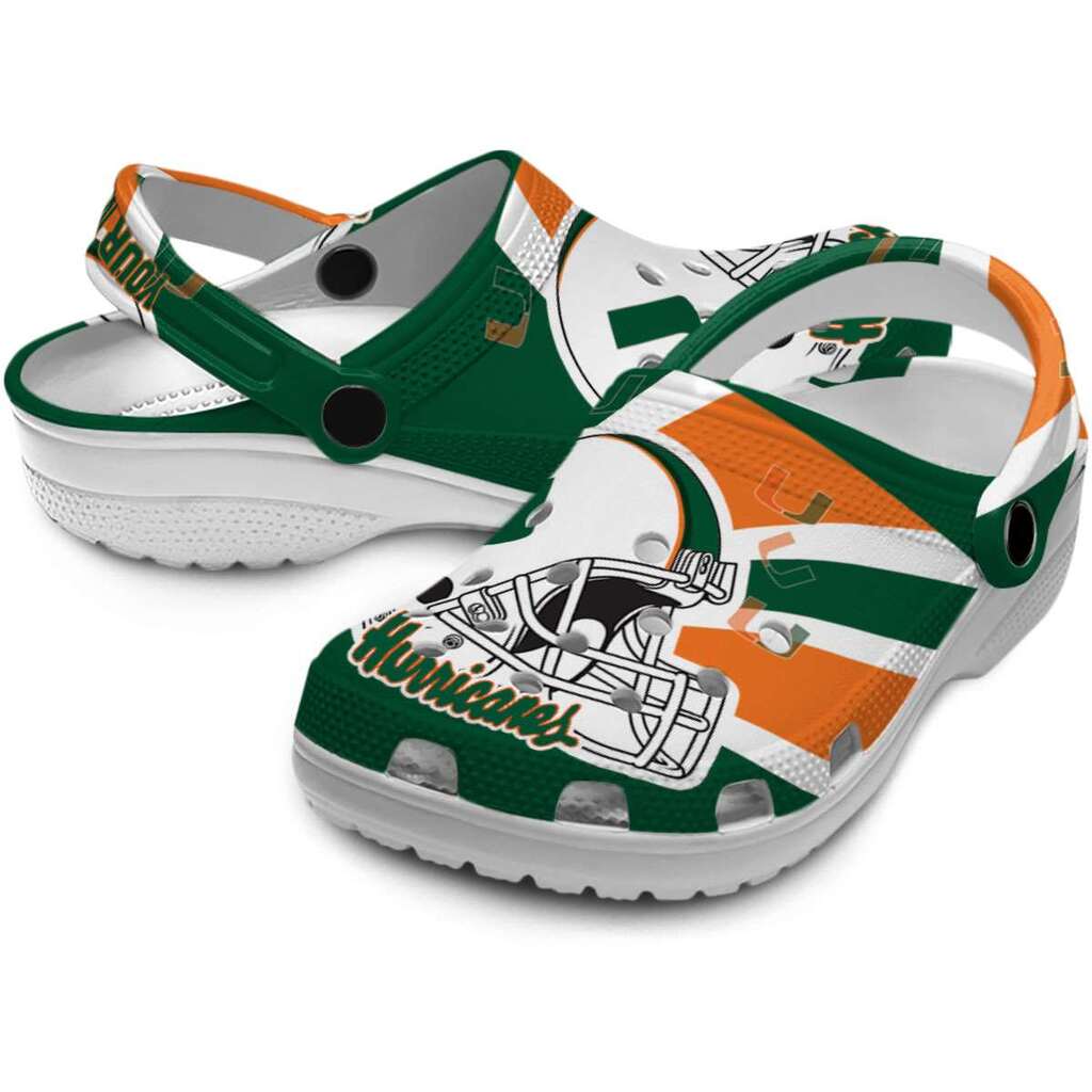 Personalized Miami Hurricanes Football Helmet ClogTVC180130 - Image 3