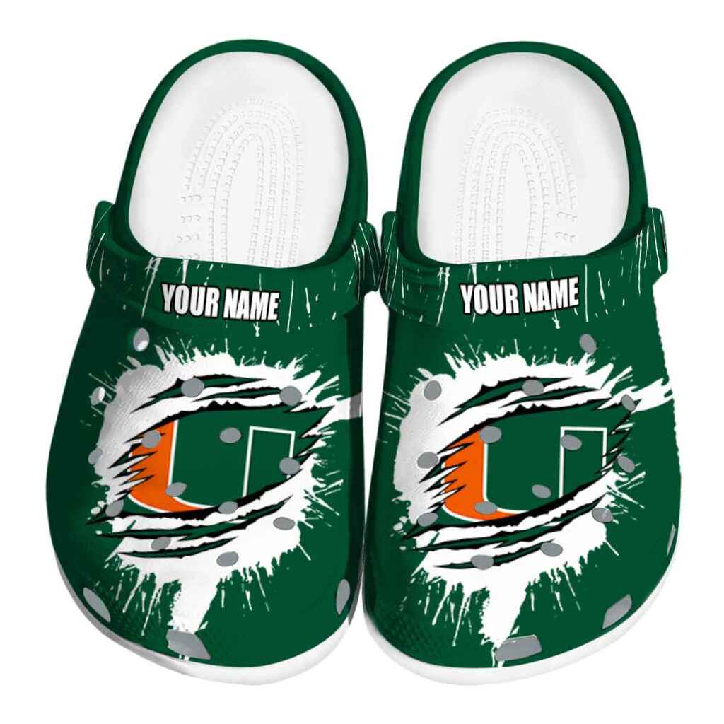 Personalized Miami Hurricanes Splash Motif Background ClogTVC180130