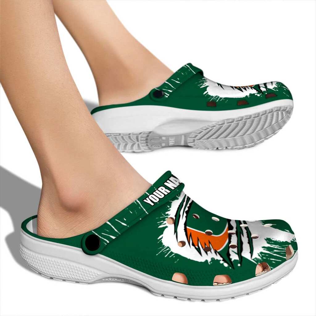 Personalized Miami Hurricanes Splash Motif Background ClogTVC180130 - Image 2