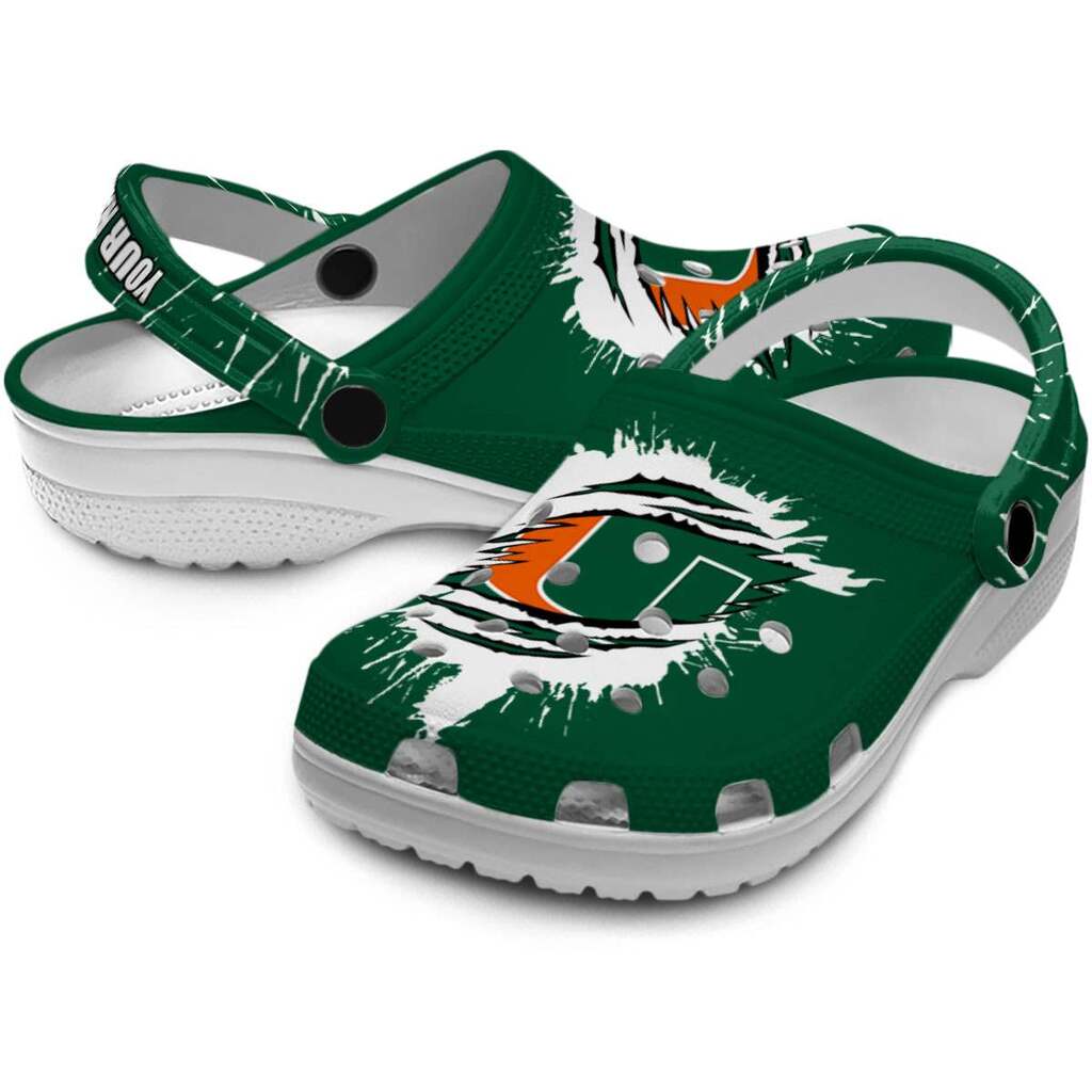 Personalized Miami Hurricanes Splash Motif Background ClogTVC180130 - Image 3