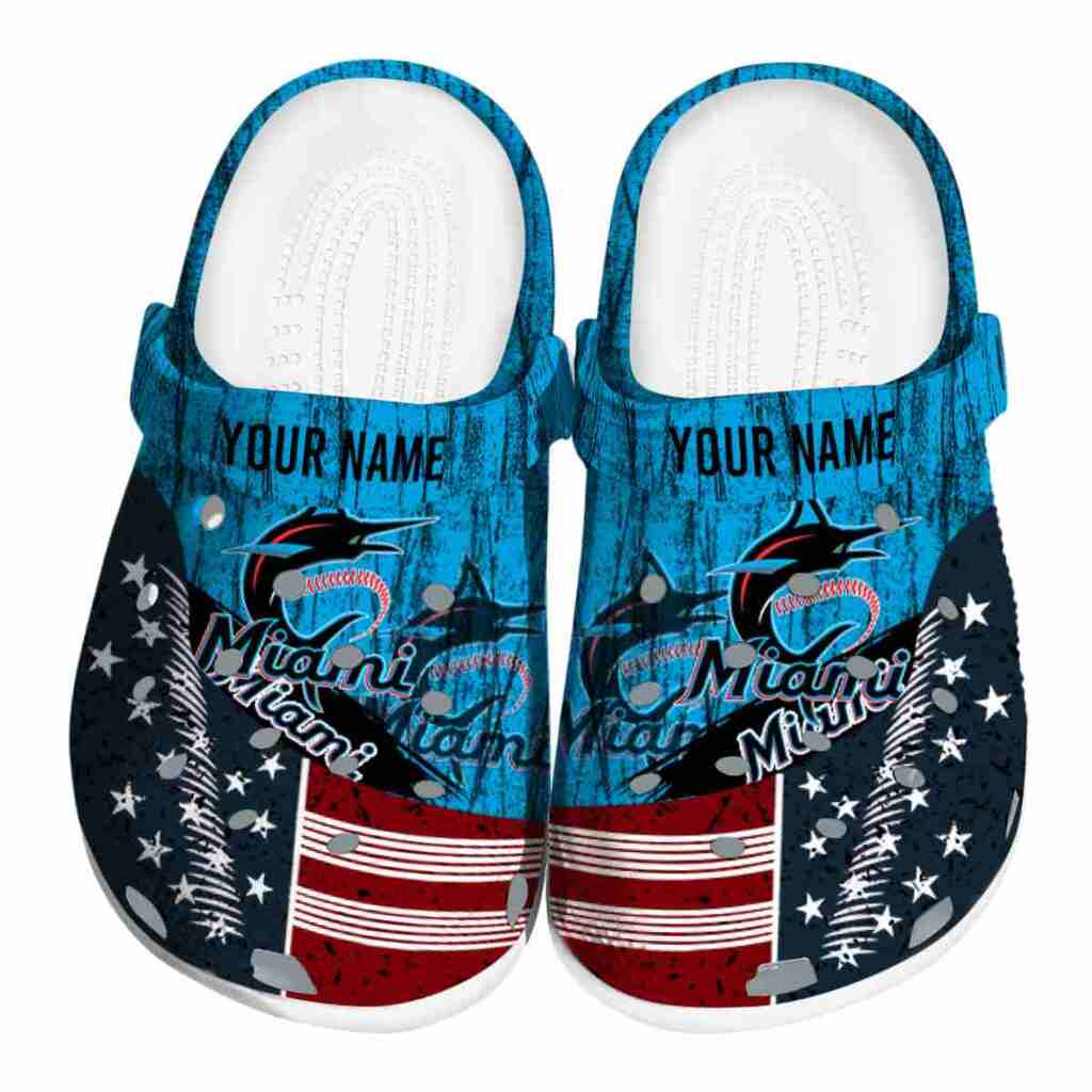 Personalized Miami Marlins Star-Spangled Side Pattern ClogTVC1801154