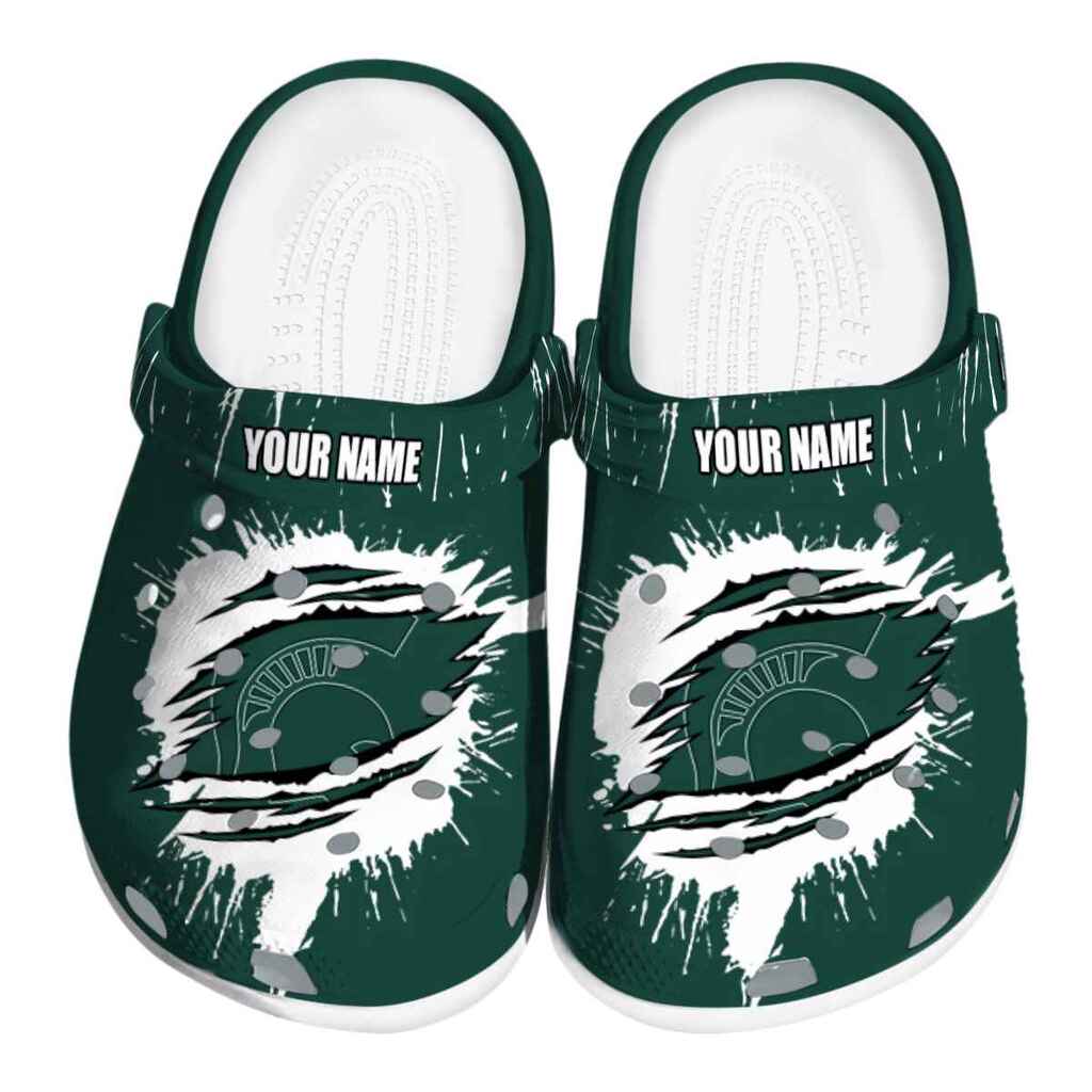 Personalized Michigan State Spartans Splash Motif Background ClogTVC180131