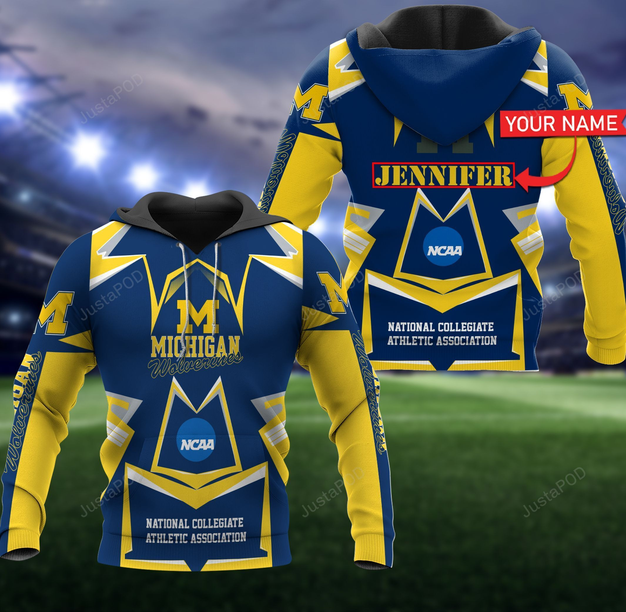 Personalized Michigan Wolverines 3D All Over Print Hoodie, Zip Hoodie