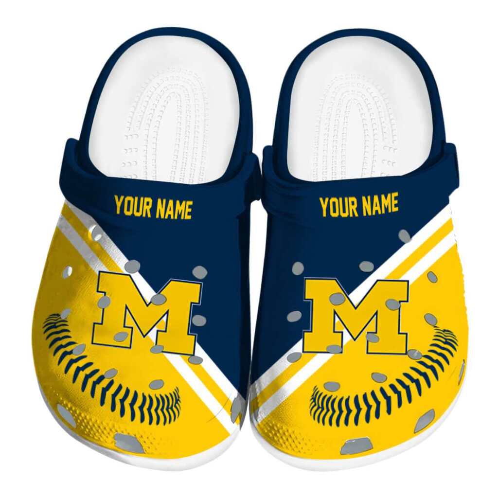 Personalized Michigan Wolverines Baseball Motif ClogTVC180109