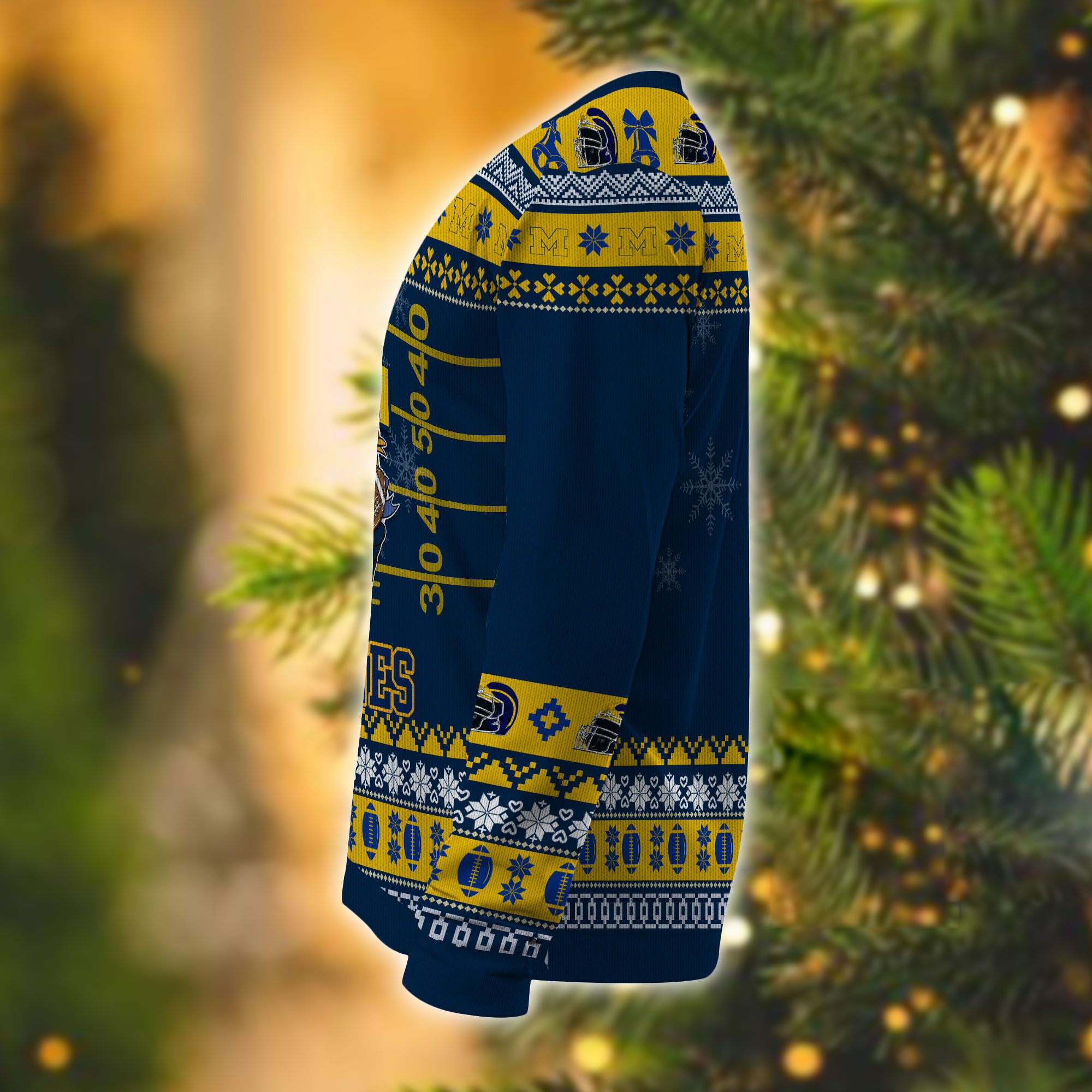Personalized Michigan Wolverines Mickey Ugly Christmas Sweater Adult 3D Funny Matching for family - Image 4