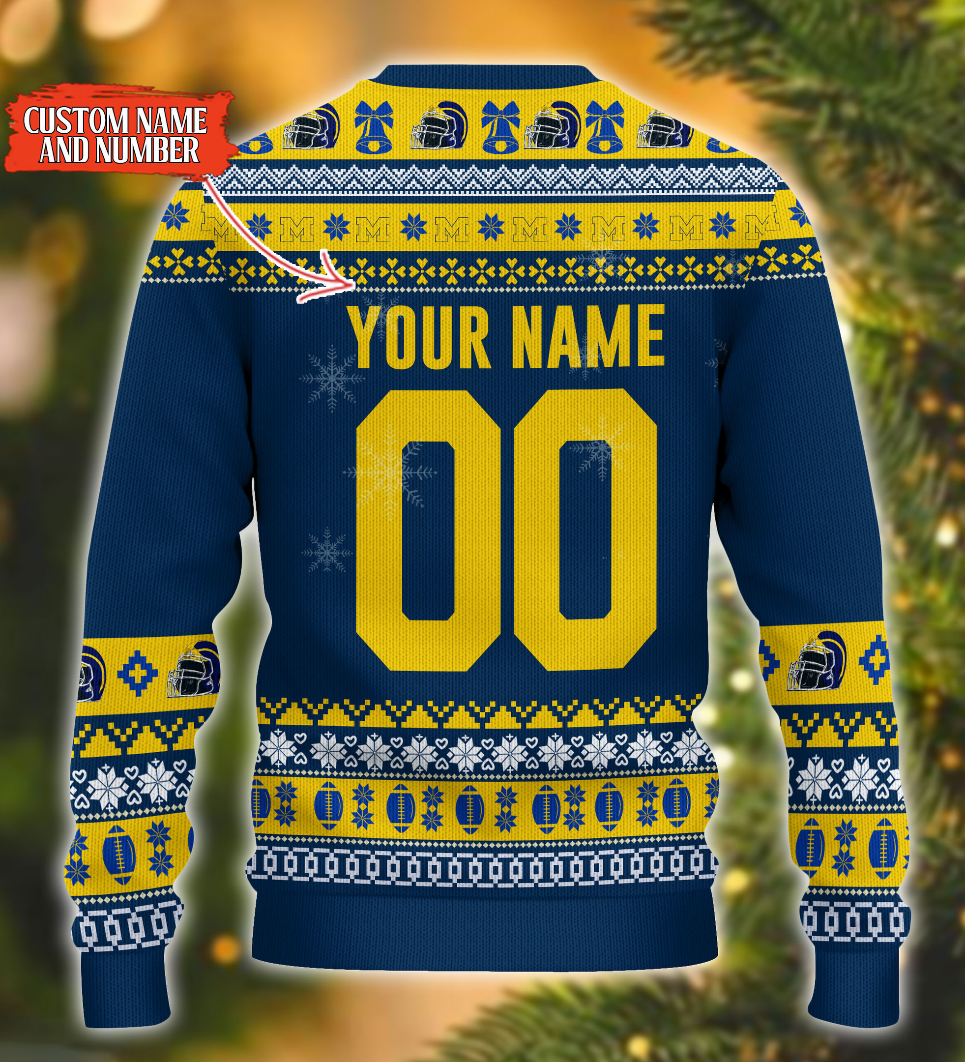 Personalized Michigan Wolverines Mickey Ugly Christmas Sweater Adult 3D Funny Matching for family - Image 3