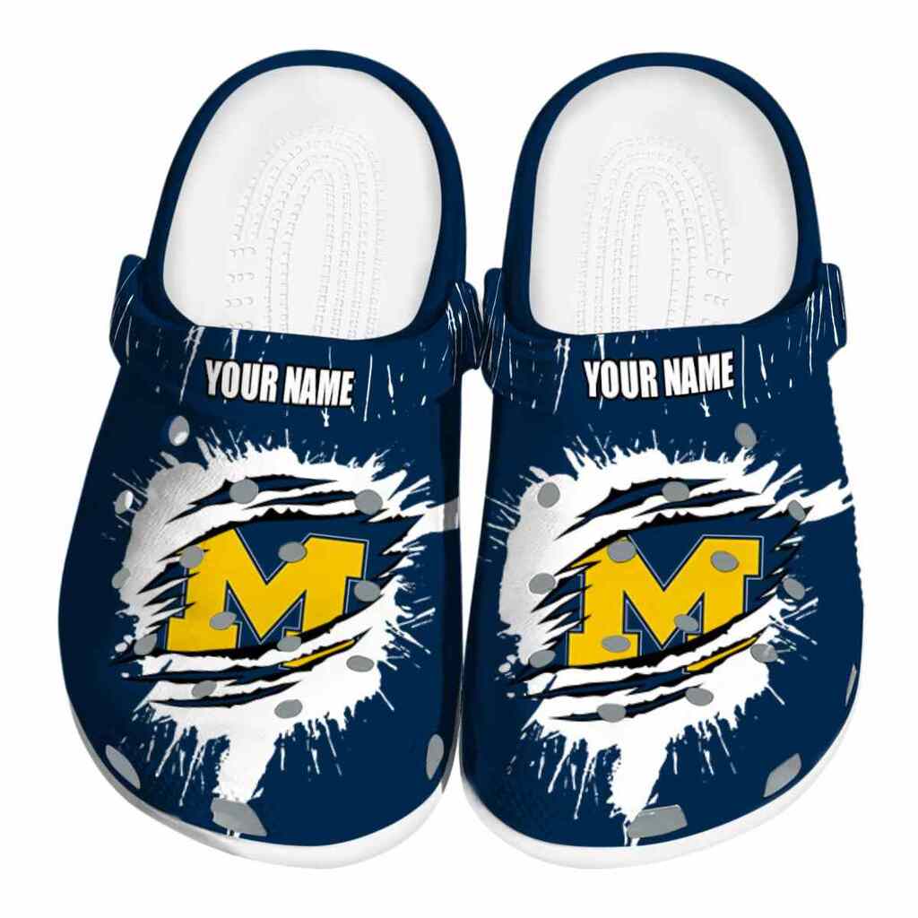 Personalized Michigan Wolverines Splash Motif Background ClogTVC180109
