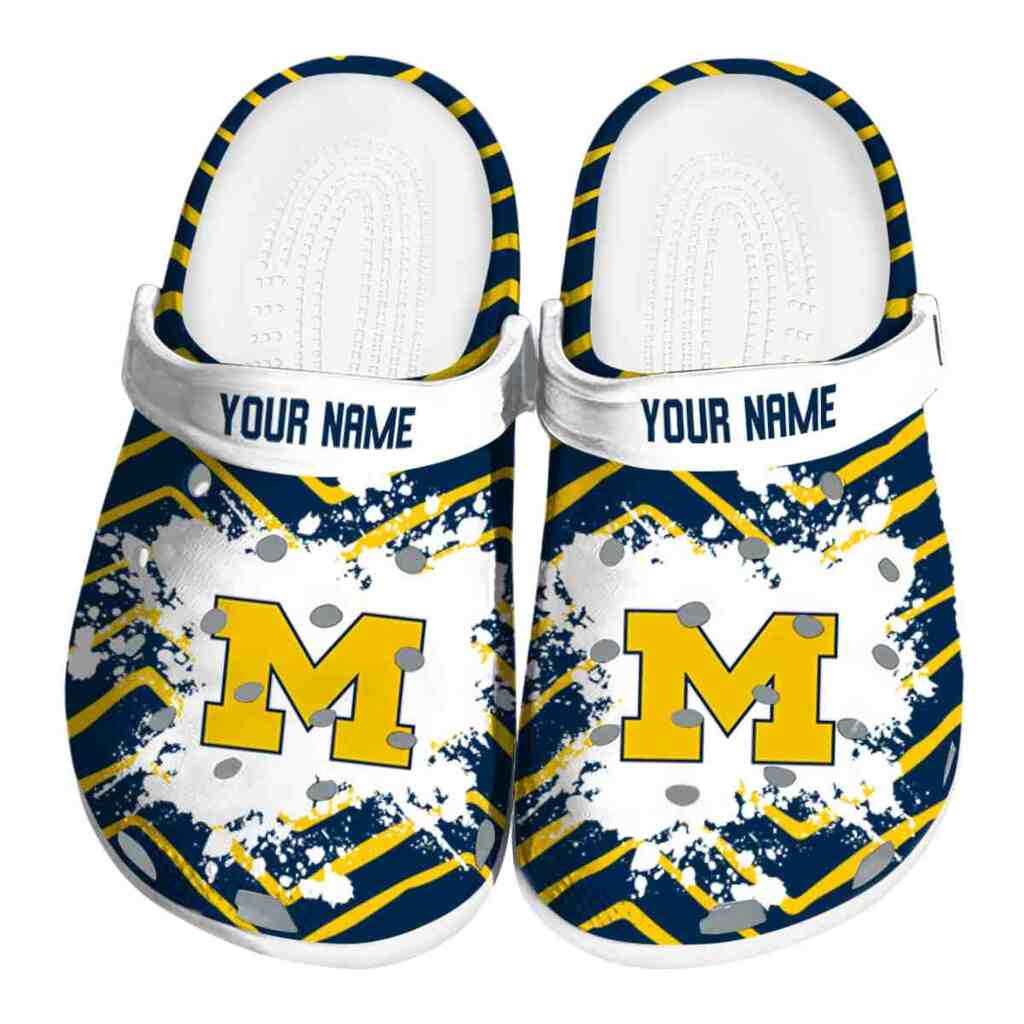 Personalized Michigan Wolverines Zigzag Paint Burst ClogTVC180108