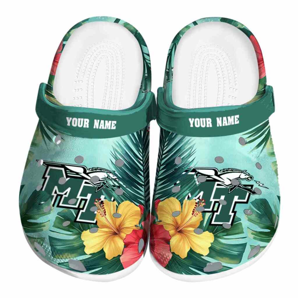 Personalized Middle Tennessee Blue Raiders Tropical Vibes ClogTVC1801705