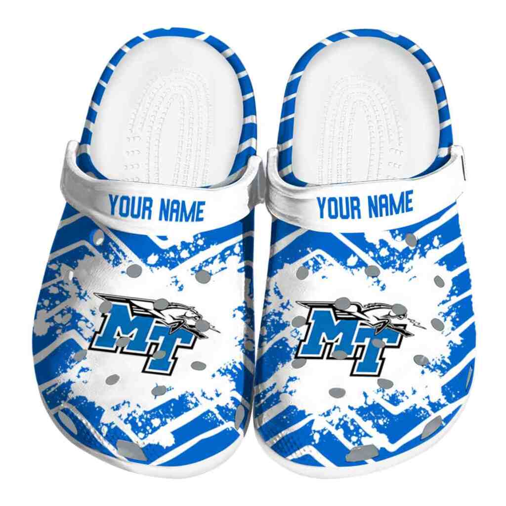 Personalized Middle Tennessee Blue Raiders Zigzag Paint Burst ClogTVC1801781