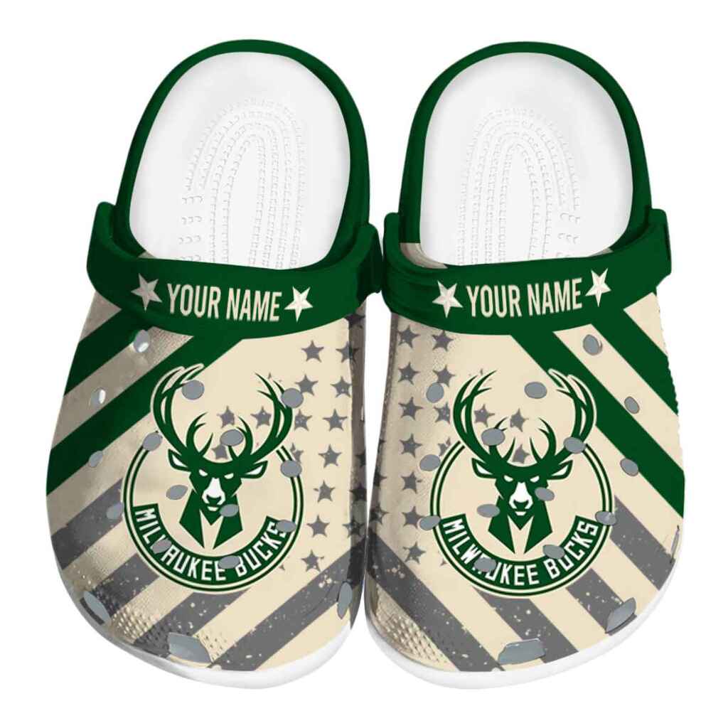 Personalized Milwaukee Bucks Star-Spangled Graphic ClogTVC1801681