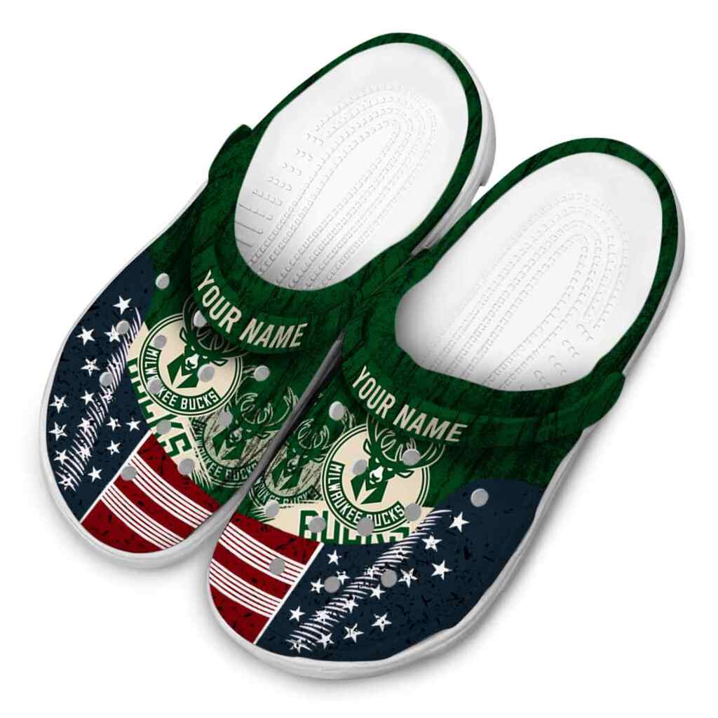 Personalized Milwaukee Bucks Star-Spangled Side Pattern ClogTVC1801681 - Image 4