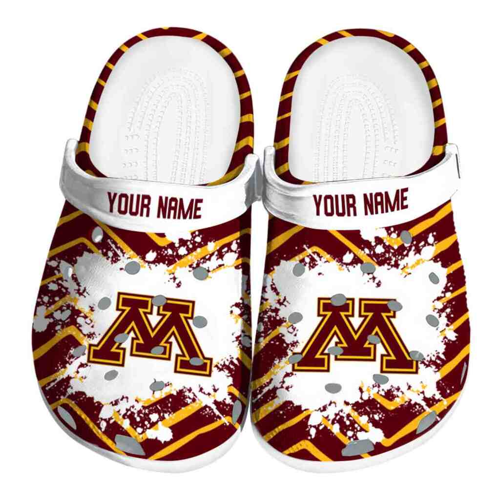 Personalized Minnesota Golden Gophers Zigzag Paint Burst ClogTVC1801782