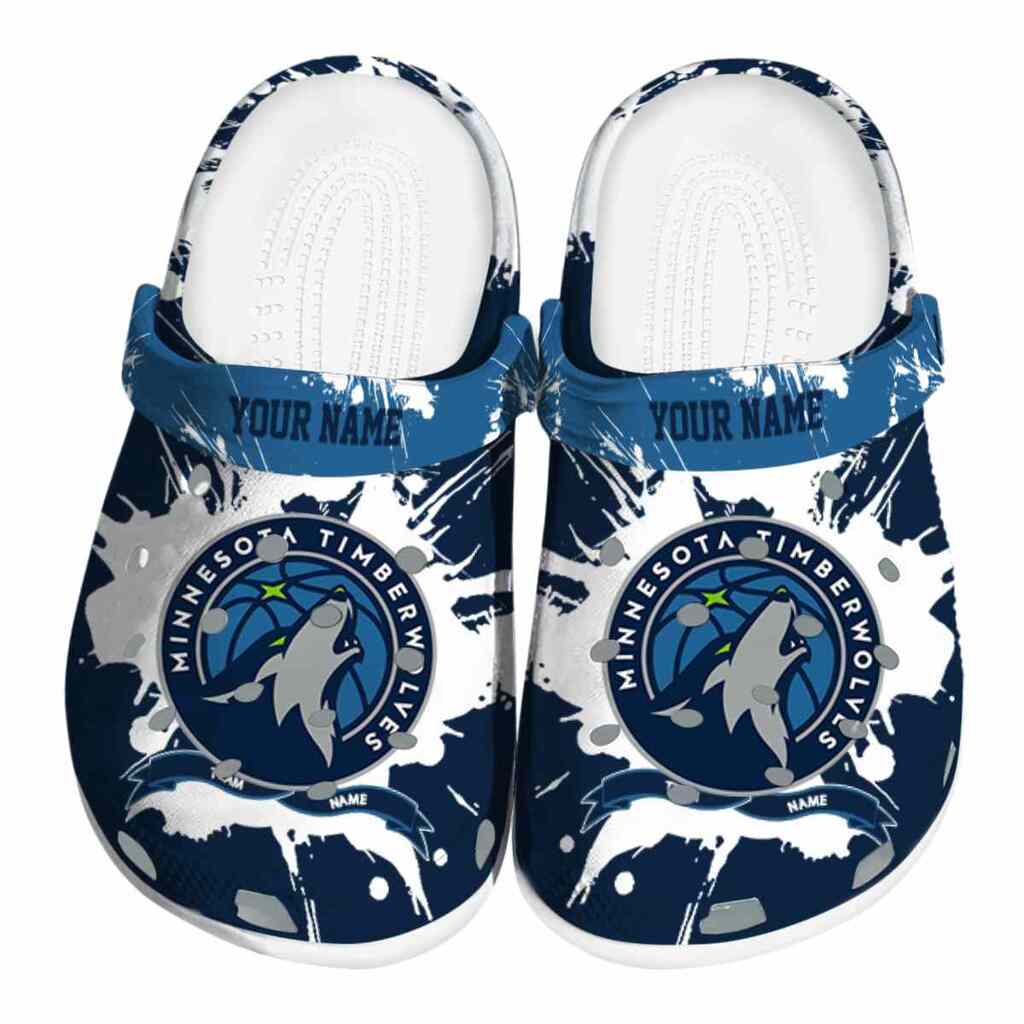 Personalized Minnesota Timberwolves Splatter Pattern ClogTVC1801736