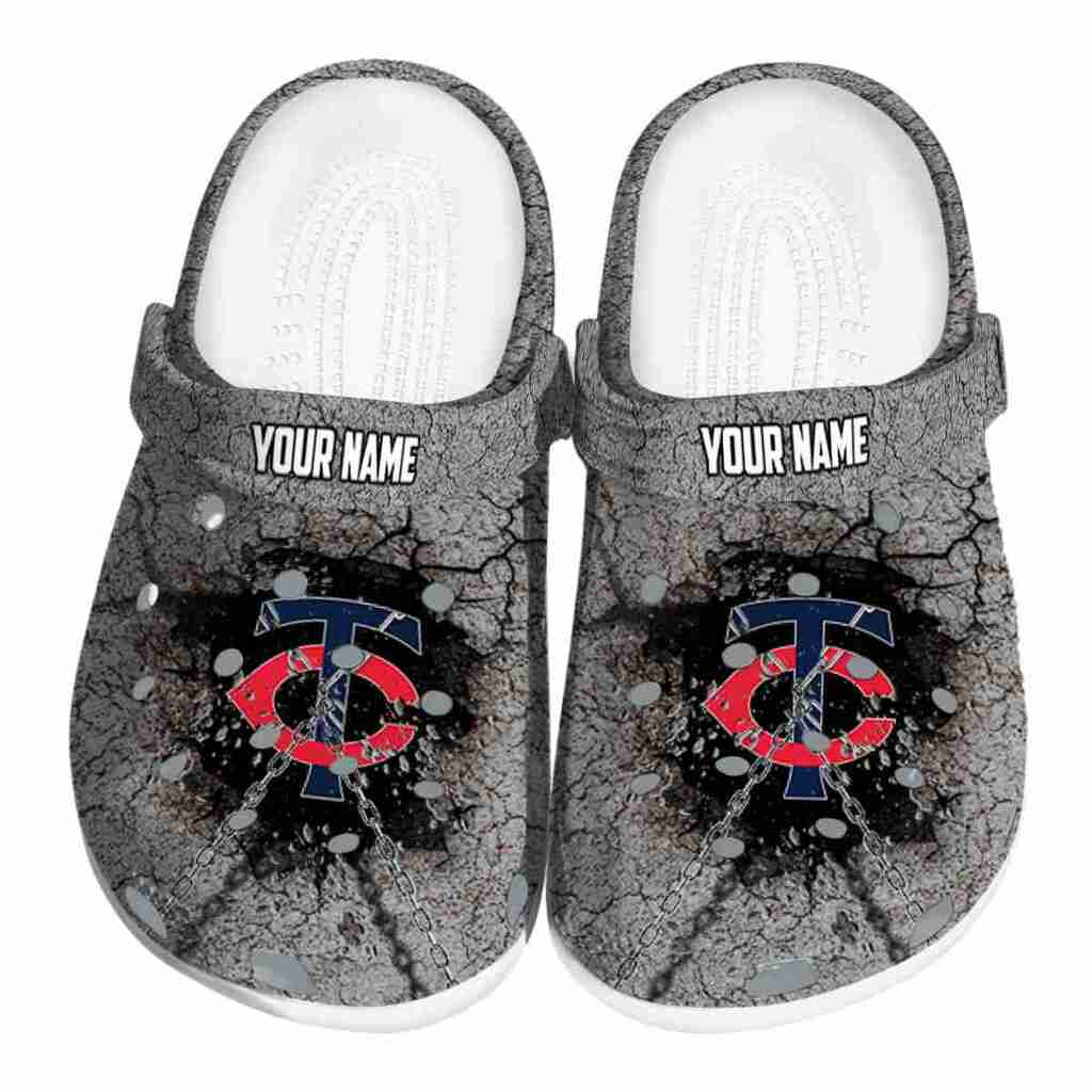 Personalized Minnesota Twins Cracked Ground Texture ClogTVC180115