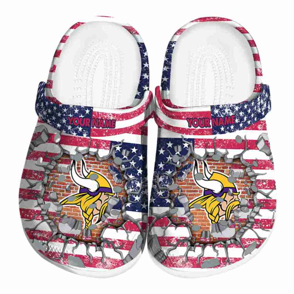 Personalized Minnesota Vikings Freedom Splinter ClogTVC180116
