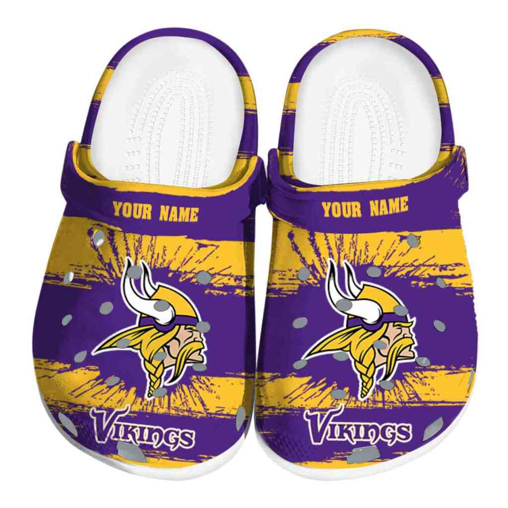Personalized Minnesota Vikings Paint Splatter Graphics ClogTVC180116