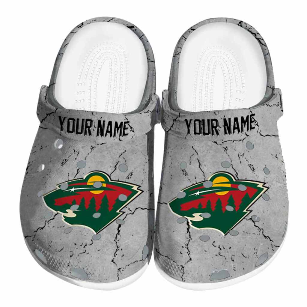 Personalized Minnesota Wild Cracked Texture ClogTVC1801878