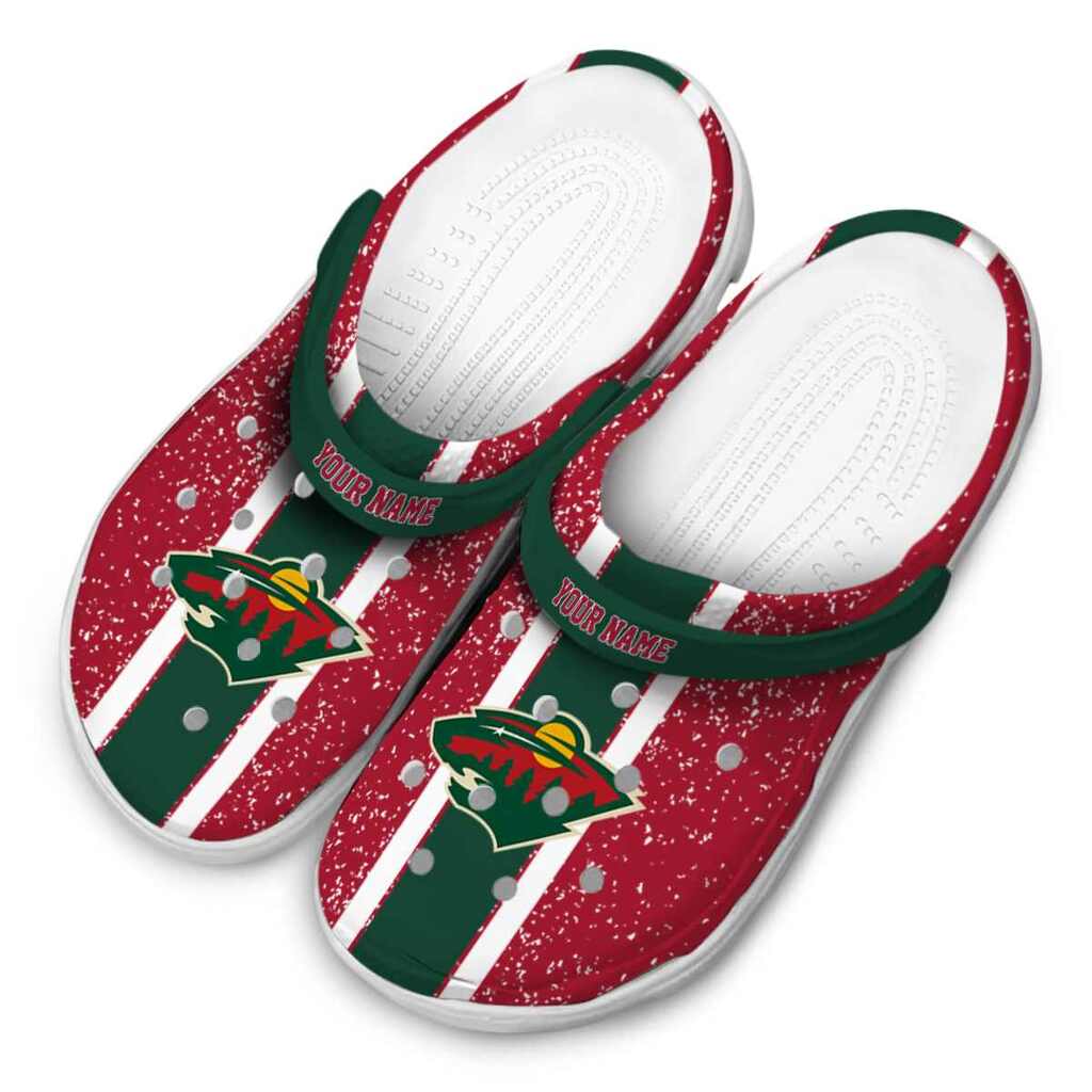 Personalized Minnesota Wild Vertical Stripes ClogTVC1801878 - Image 4