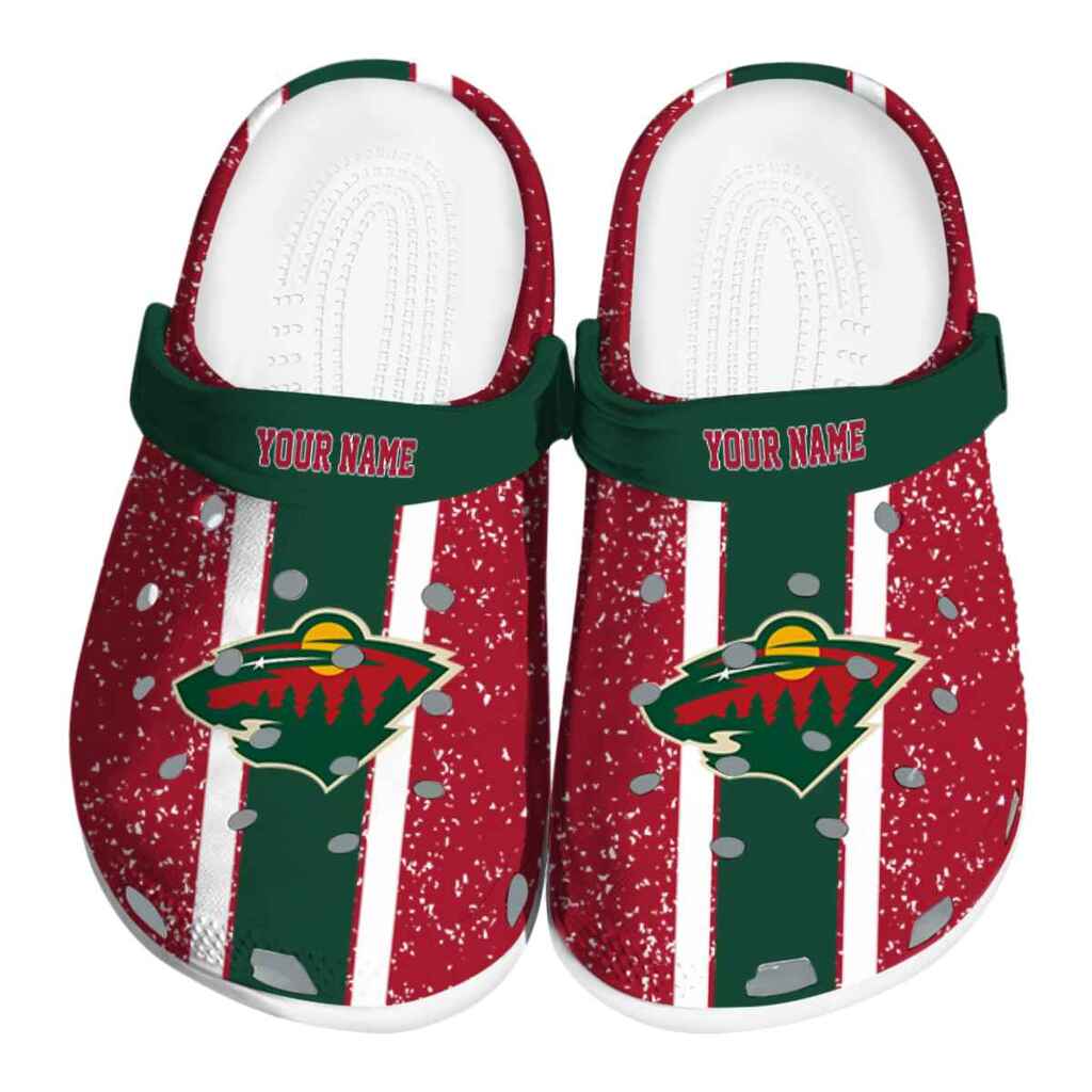 Personalized Minnesota Wild Vertical Stripes ClogTVC1801878