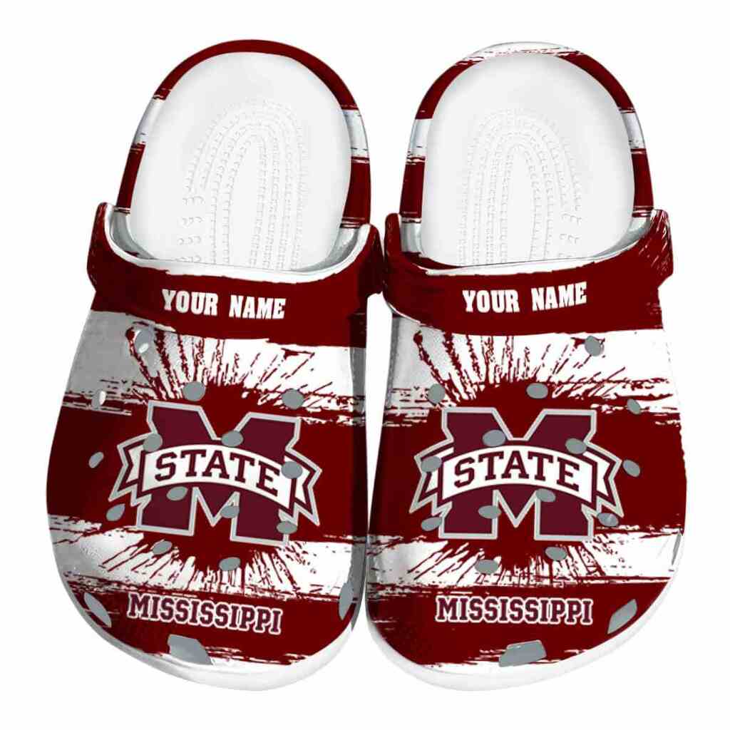 Personalized Mississippi State Bulldogs Paint Splatter Graphics ClogTVC180115