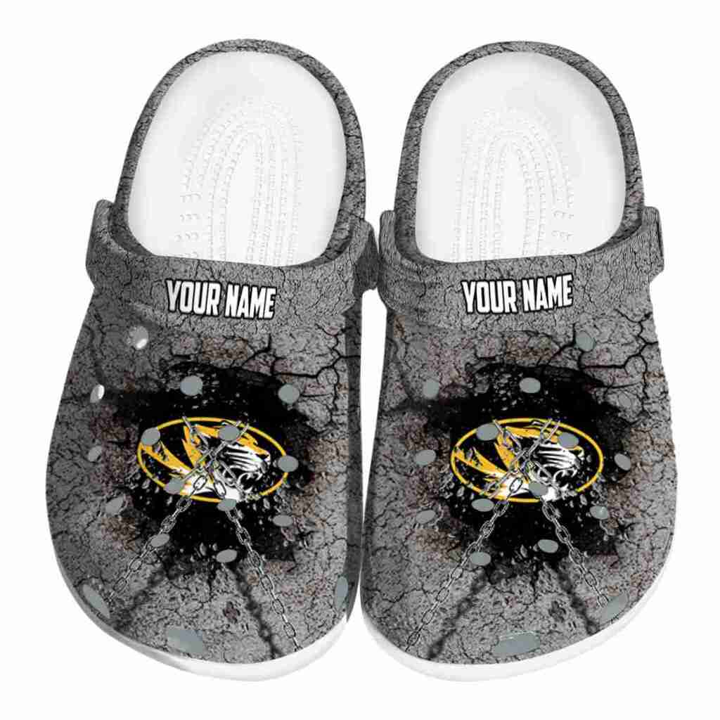 Personalized Missouri Tigers Cracked Ground Texture ClogTVC1801710