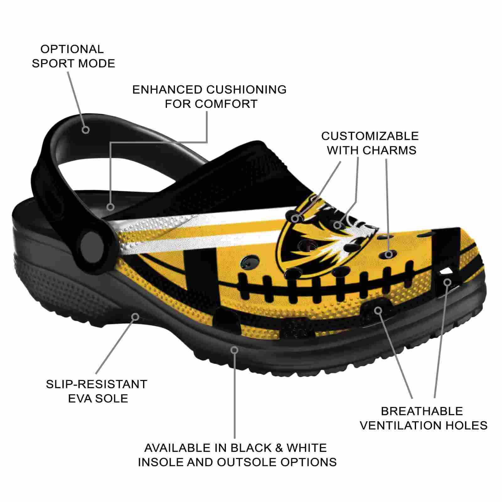 Personalized Missouri Tigers Football Motif ClogTVC1801789 - Image 5