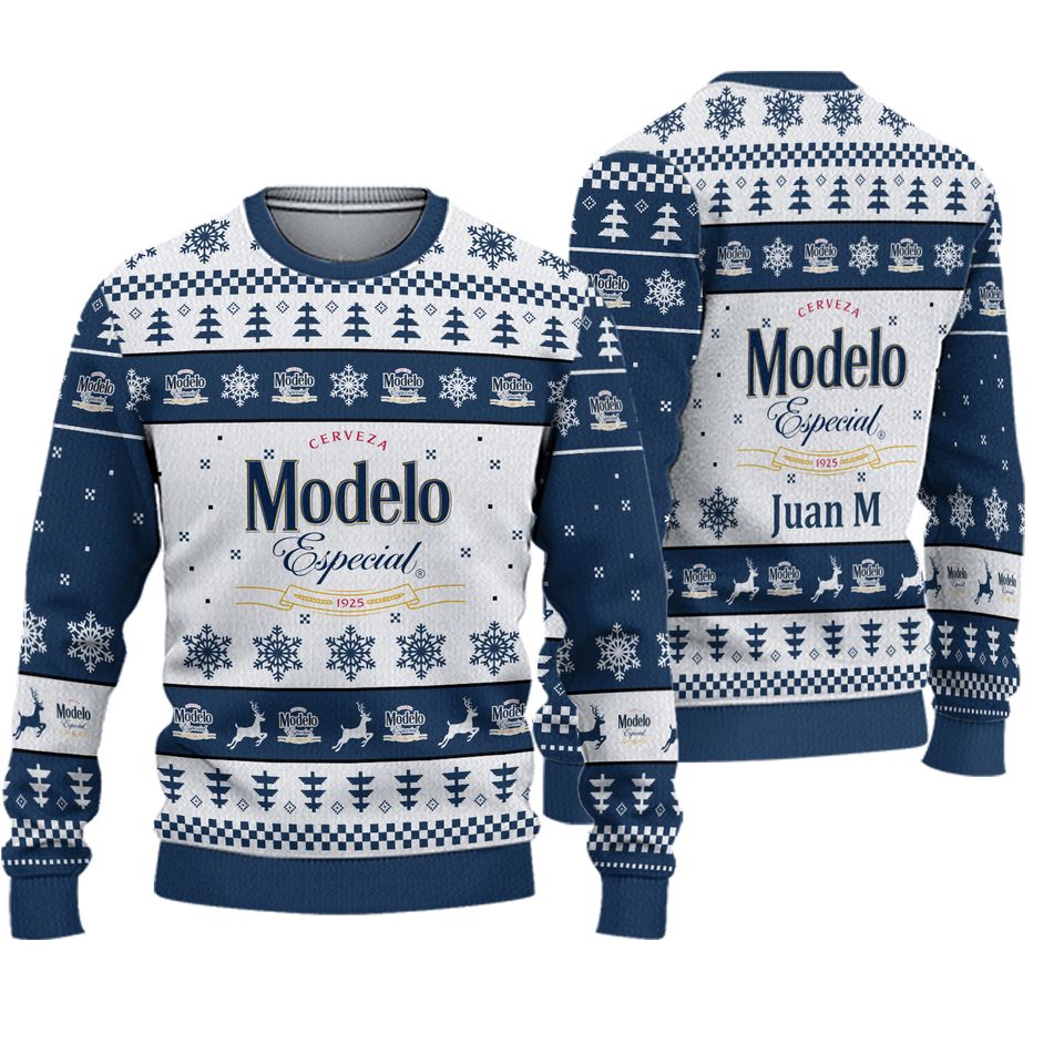 Personalized Modelo Beer Ugly Christmas Sweater