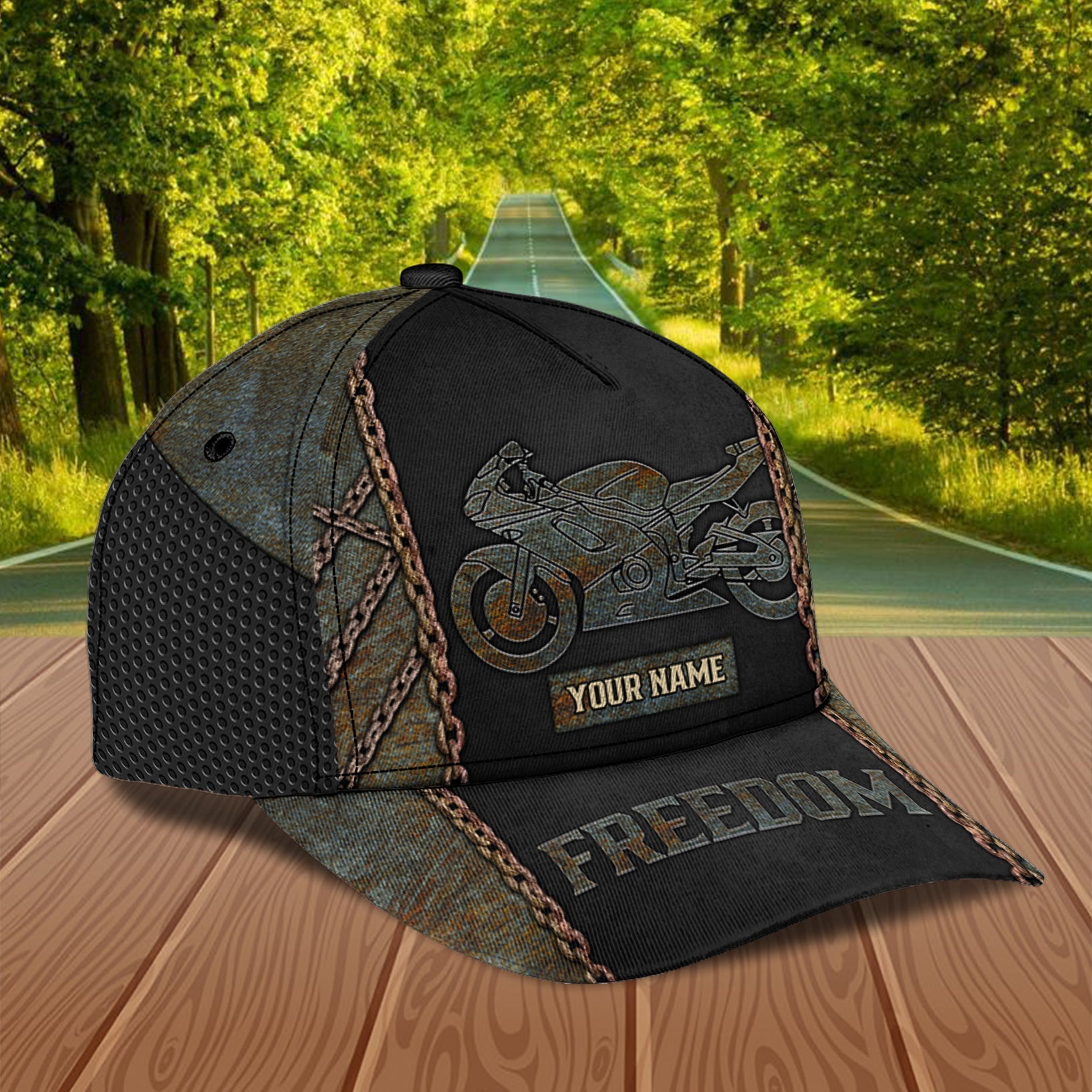 Personalized Motorcycle Classic Cap, Gift for Motorcycle Lovers, Motorcycle Riders Trucker Hats Custom Hats Gifts For Men & Women