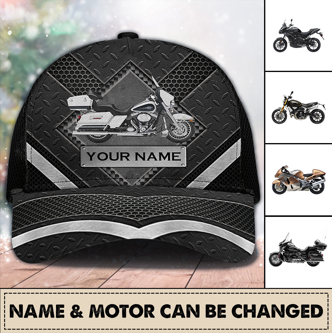 Personalized Motorcycle Classic Cap, Gift for Motorcycle Lovers, Motorcycle Riders Trucker Hats Custom Hats Gifts For Men & Women