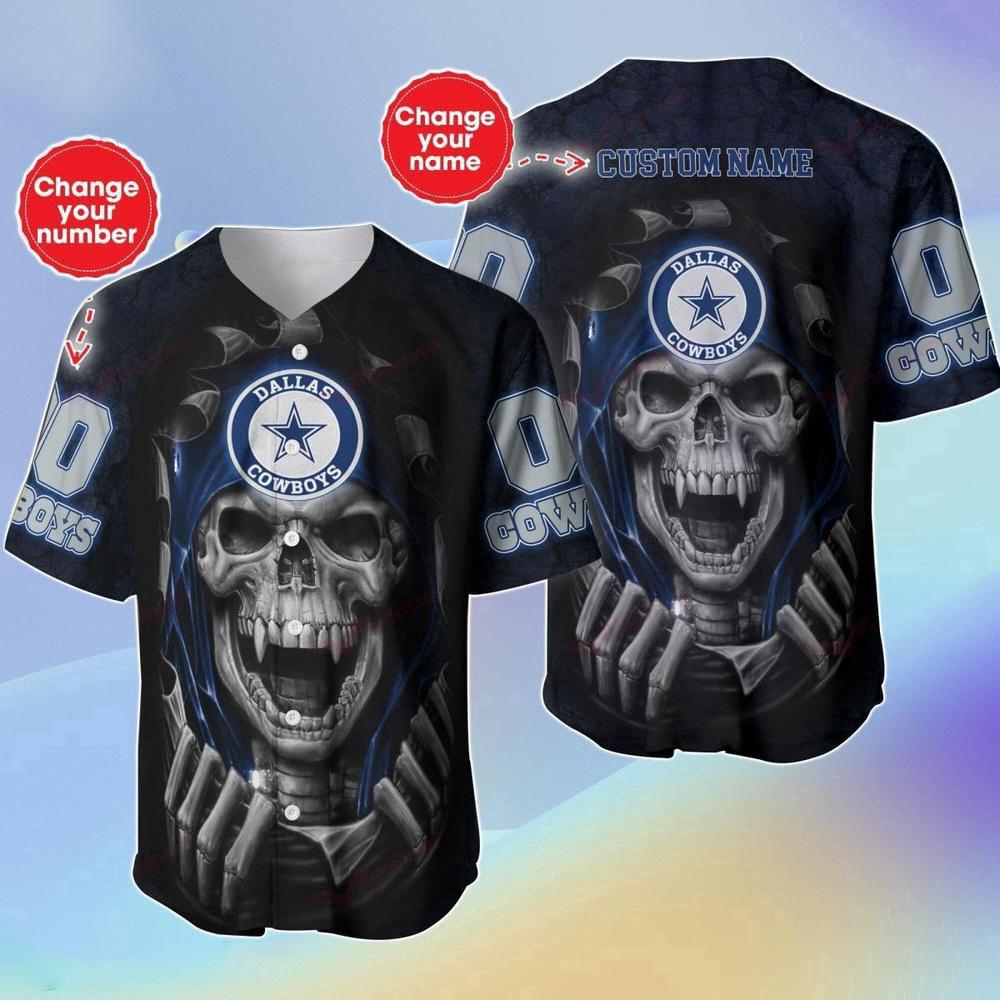 Personalized Name & Number NLF Dallas Cowboys Halloween Baseball Jersey Shirt Gift For Fans